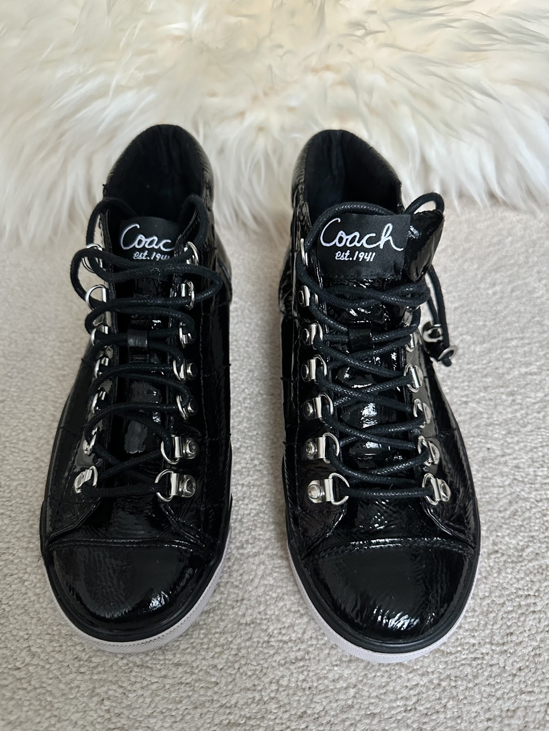 ❤️ Coach Black Laced Up Sneakers - photo 2