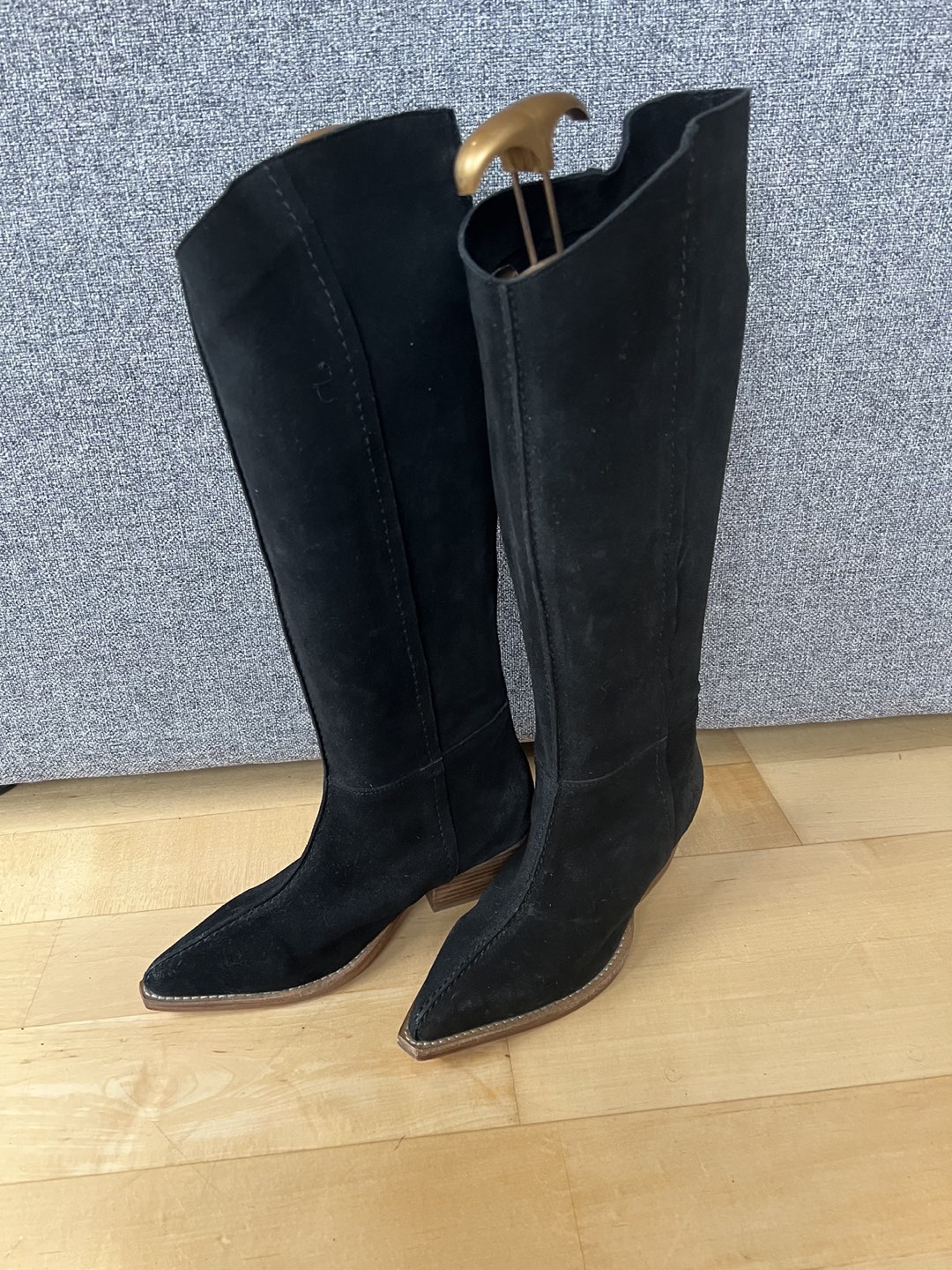 BRAND NEW Free People “Sway Low” slouch suede cowboy boots - photo 3