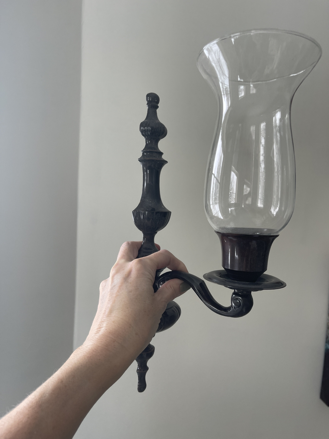Wall Mount Candle Holder w|globe Pair - photo 3