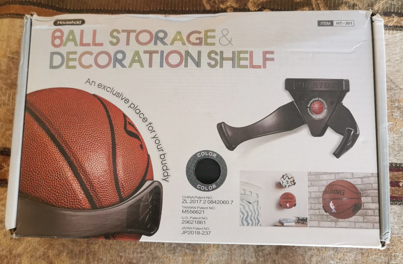 Basketball shelf ball holder