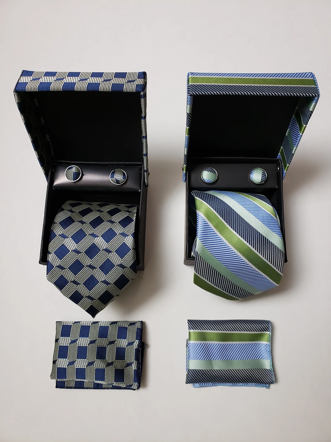 2-pcks Mens Tie / Handkerchief / cuffs button thumbnail