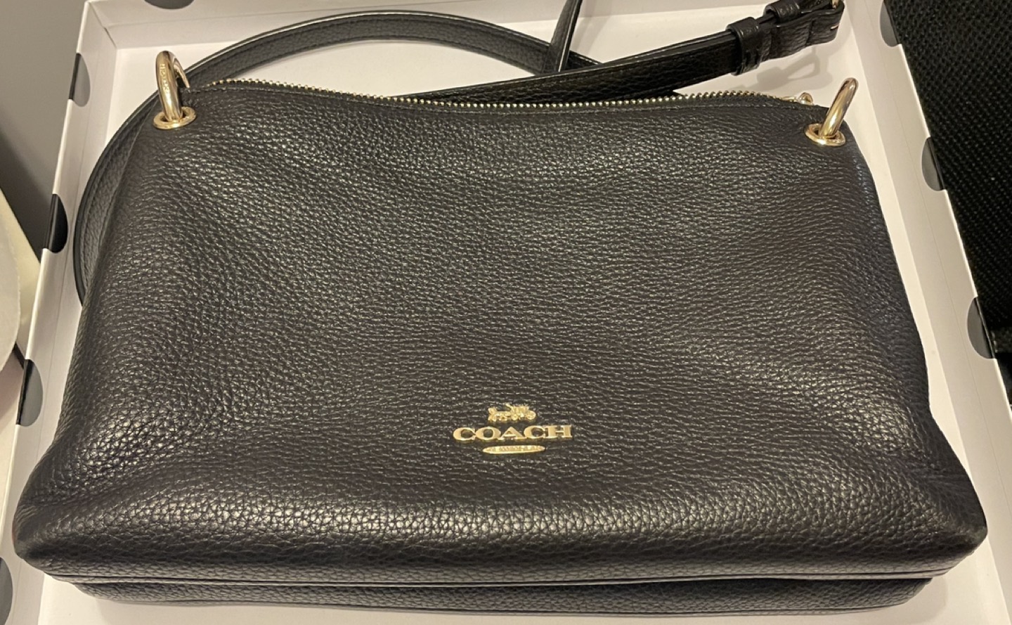 COACH pebble leather MIA crossbody in black