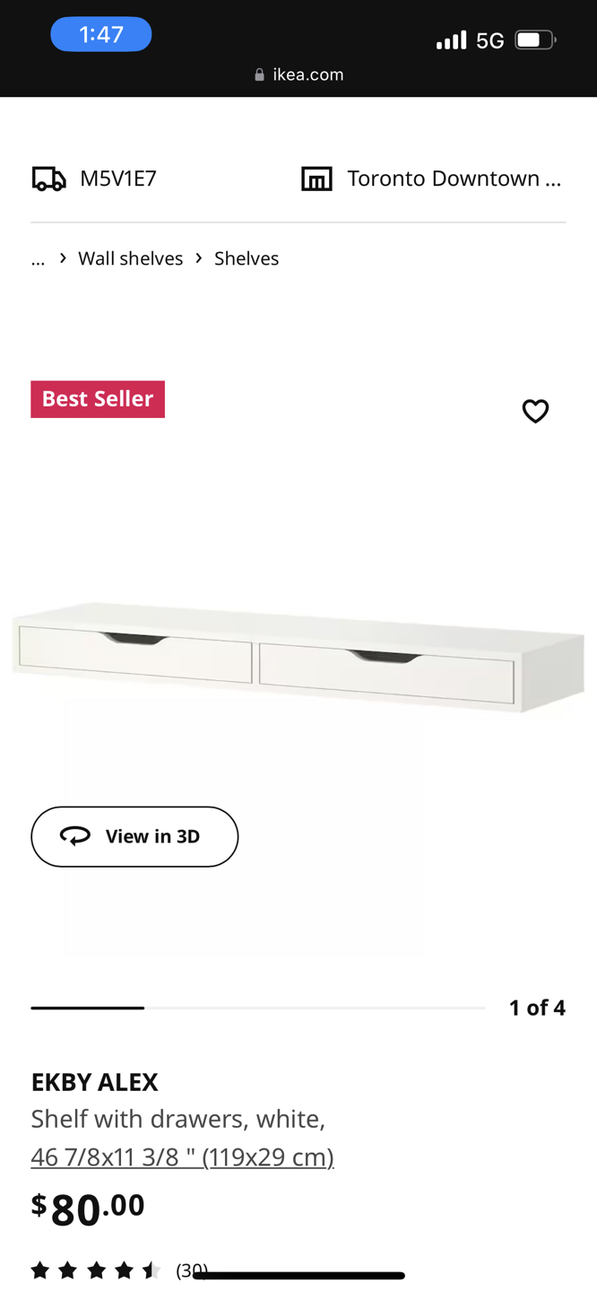 Ekby / Alex shelf with drawers