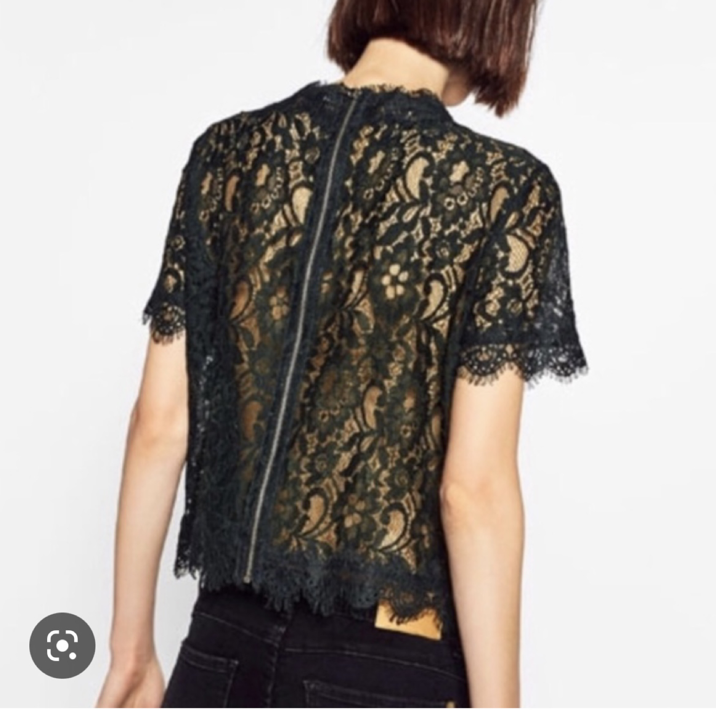 Zara black lace blouse image indicator(3)