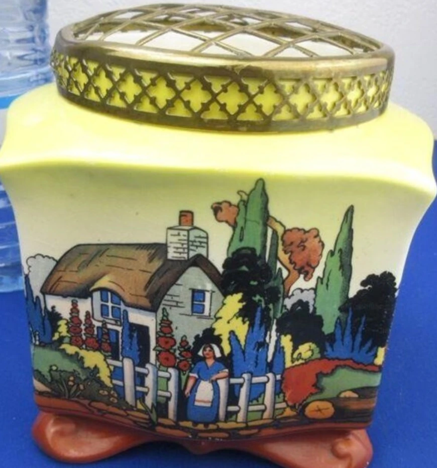 Falcon Ware Flower Frog with Brass Top, Made in England image indicator(3)