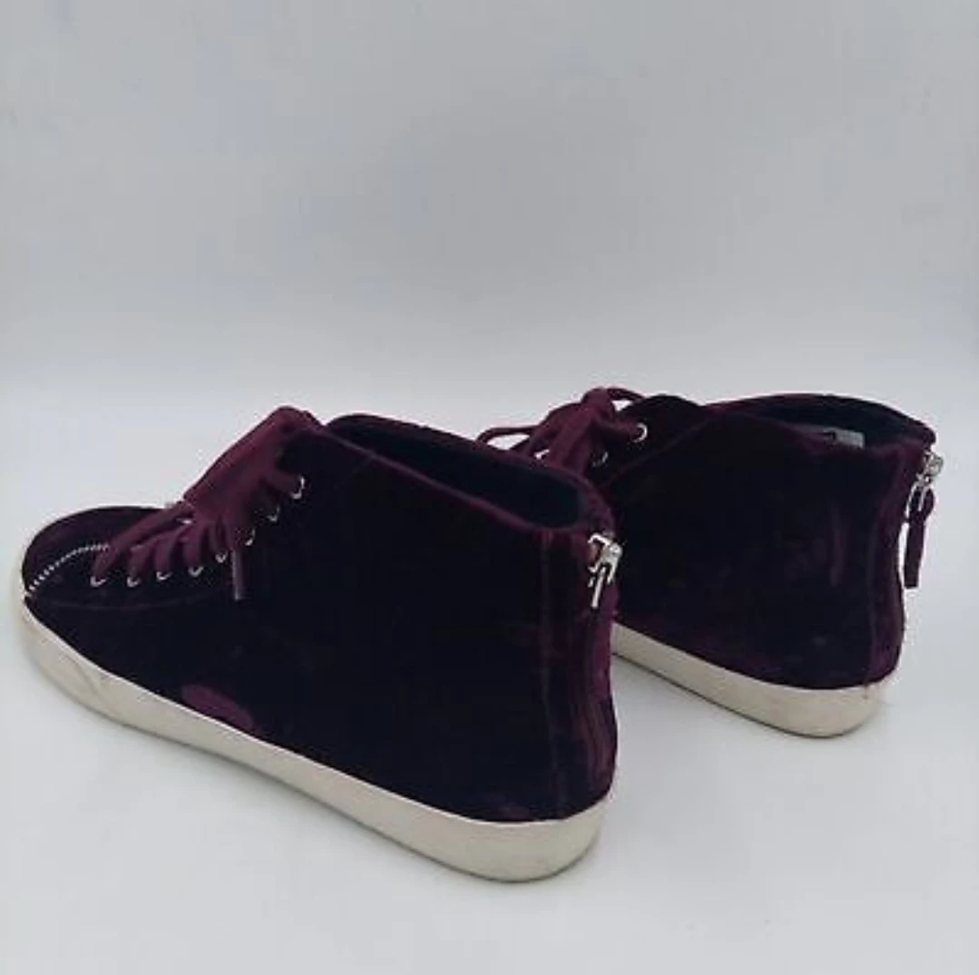 Rebecca Minkoff Dark Burgendy velvet sneakers image indicator(2)