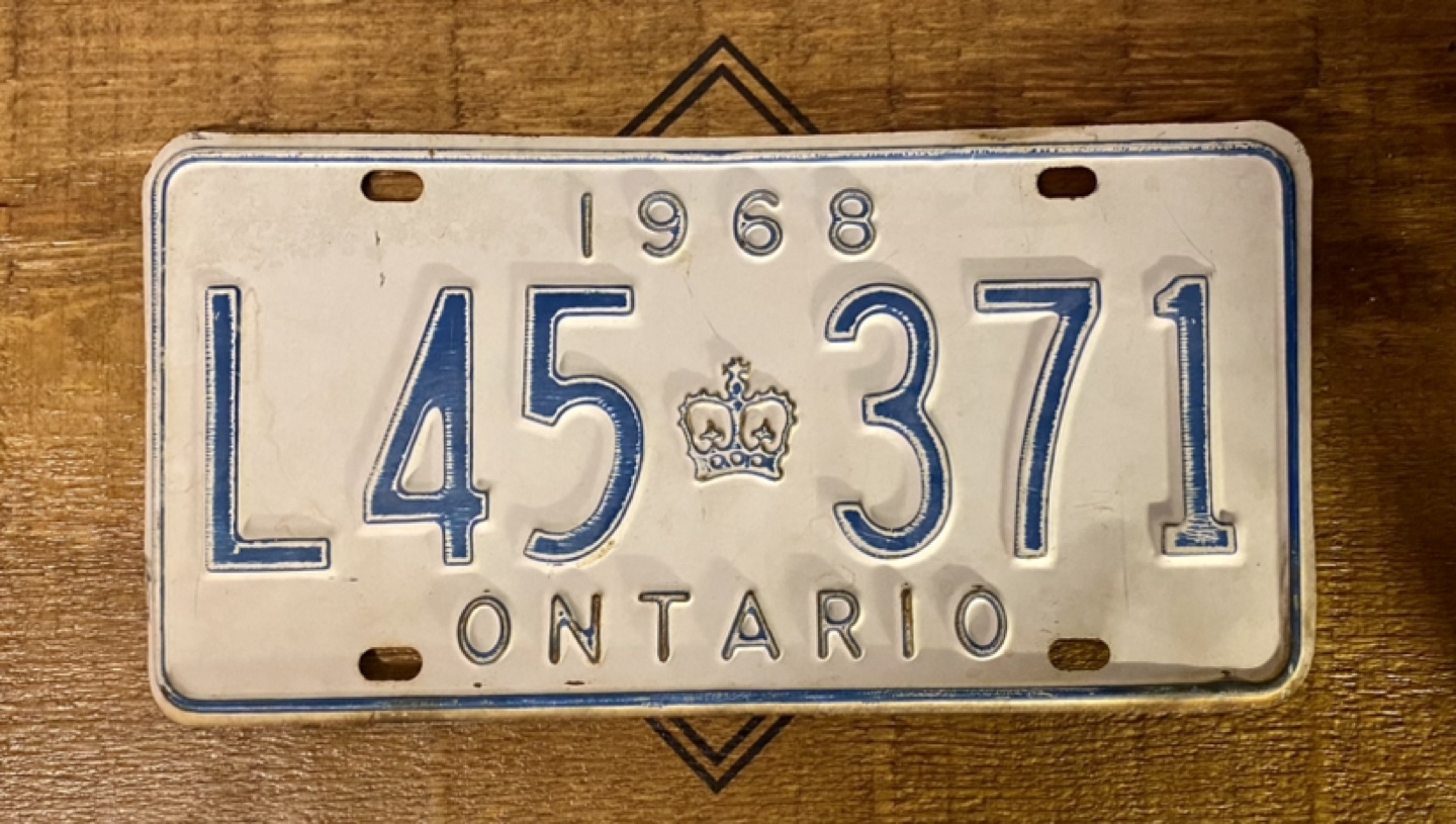 Vintage authentic license plate