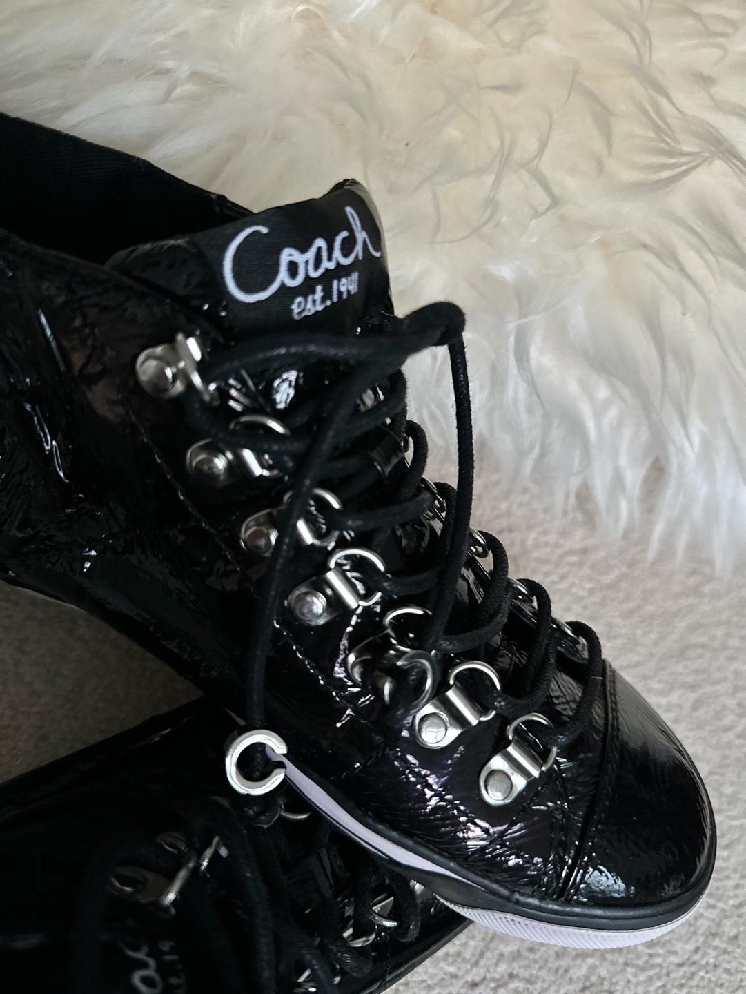 ❤️ Coach Black Laced Up Sneakers
