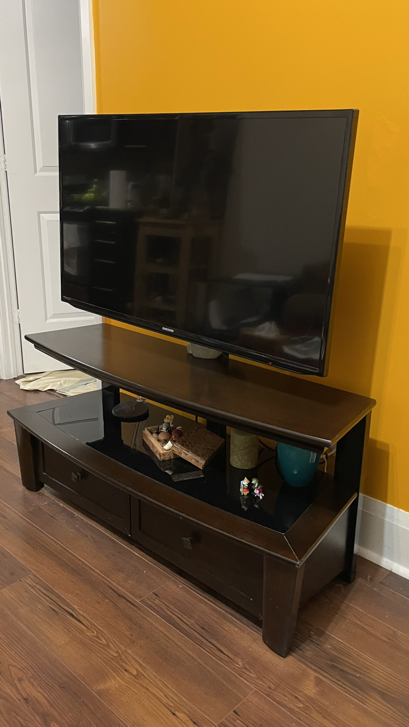 TV stand with TV mount and record storage - photo 4