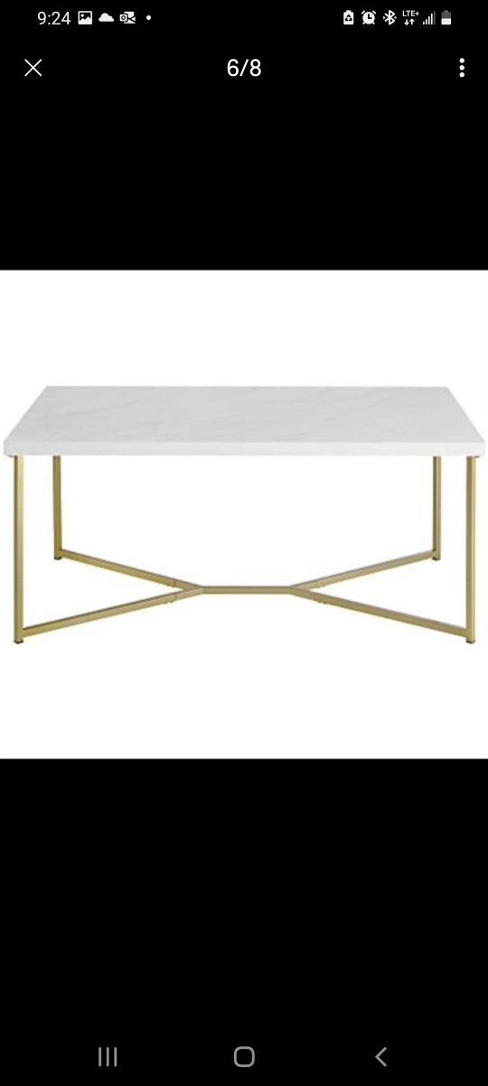 Walker Edison 42 Modern Faux Marble New Computer Desk - White image indicator(6)