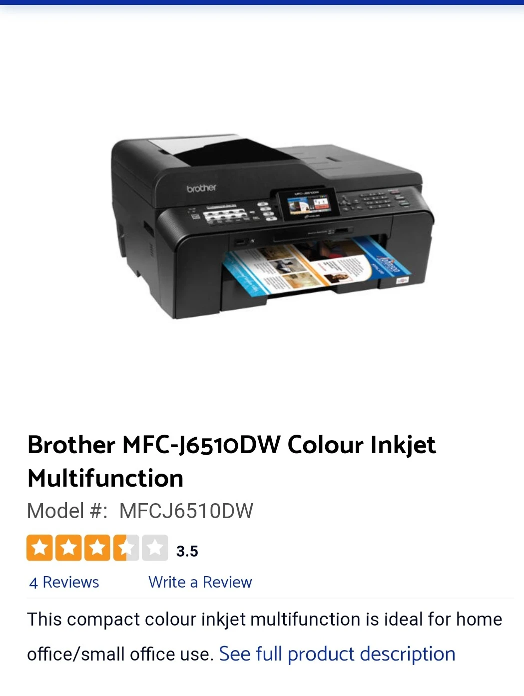 Colour Inkjet Multifunction Printer