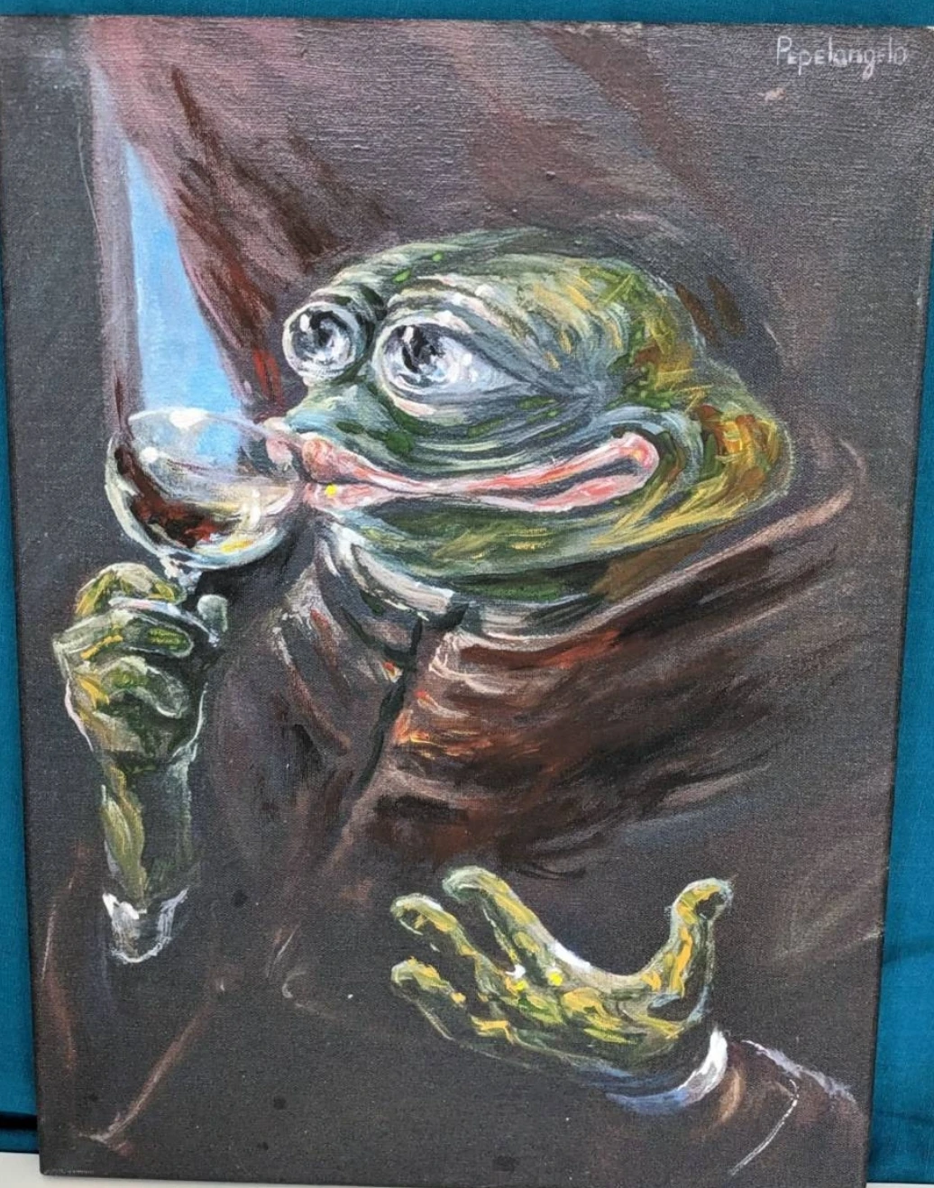 " Pepelangelo " canvas art . 15.75 x11.75 in. Final Reduction image indicator(7)