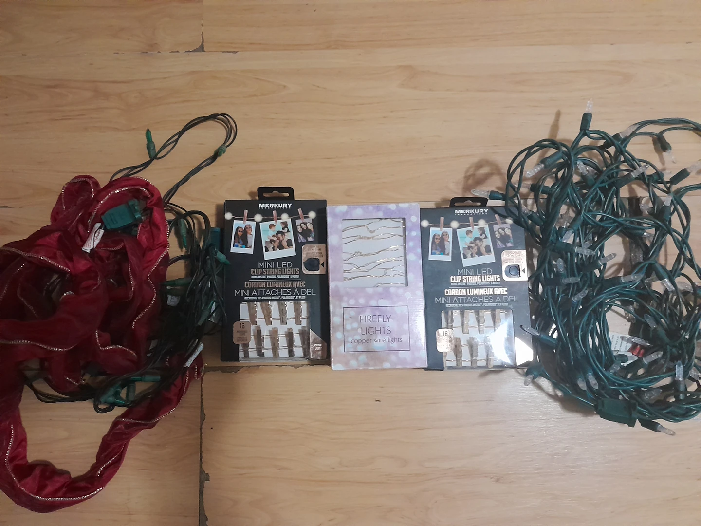 Assorted Christmas Lights and Copper Wire String Lights thumbnail