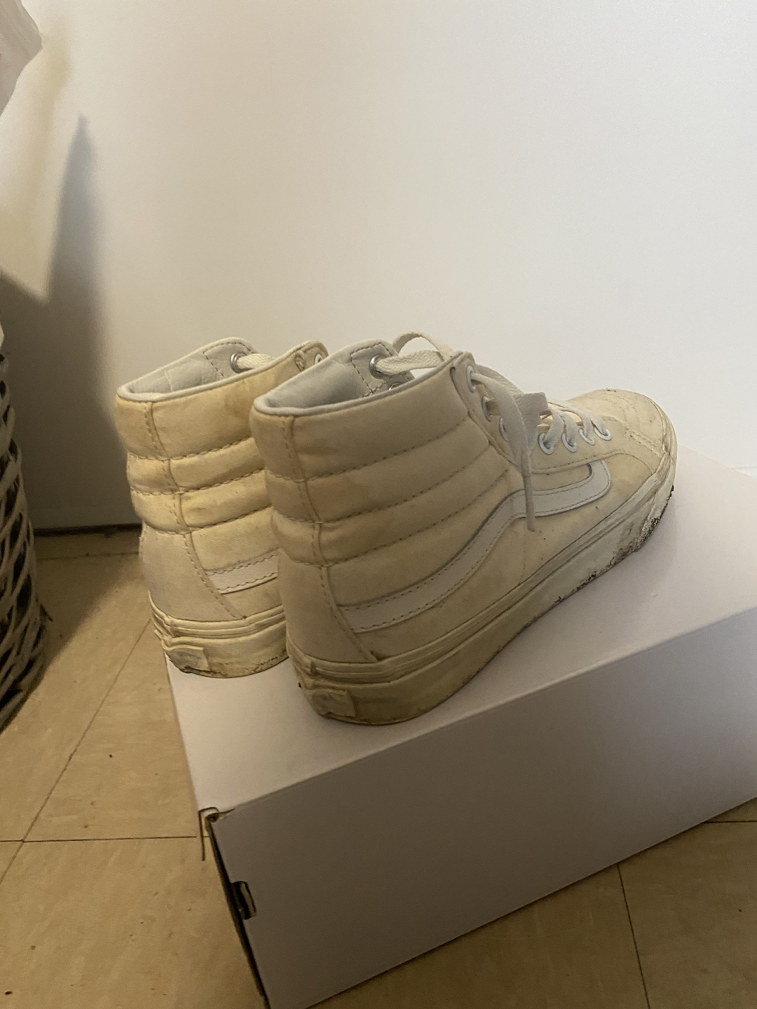 MOVING SALE! White high top Vans