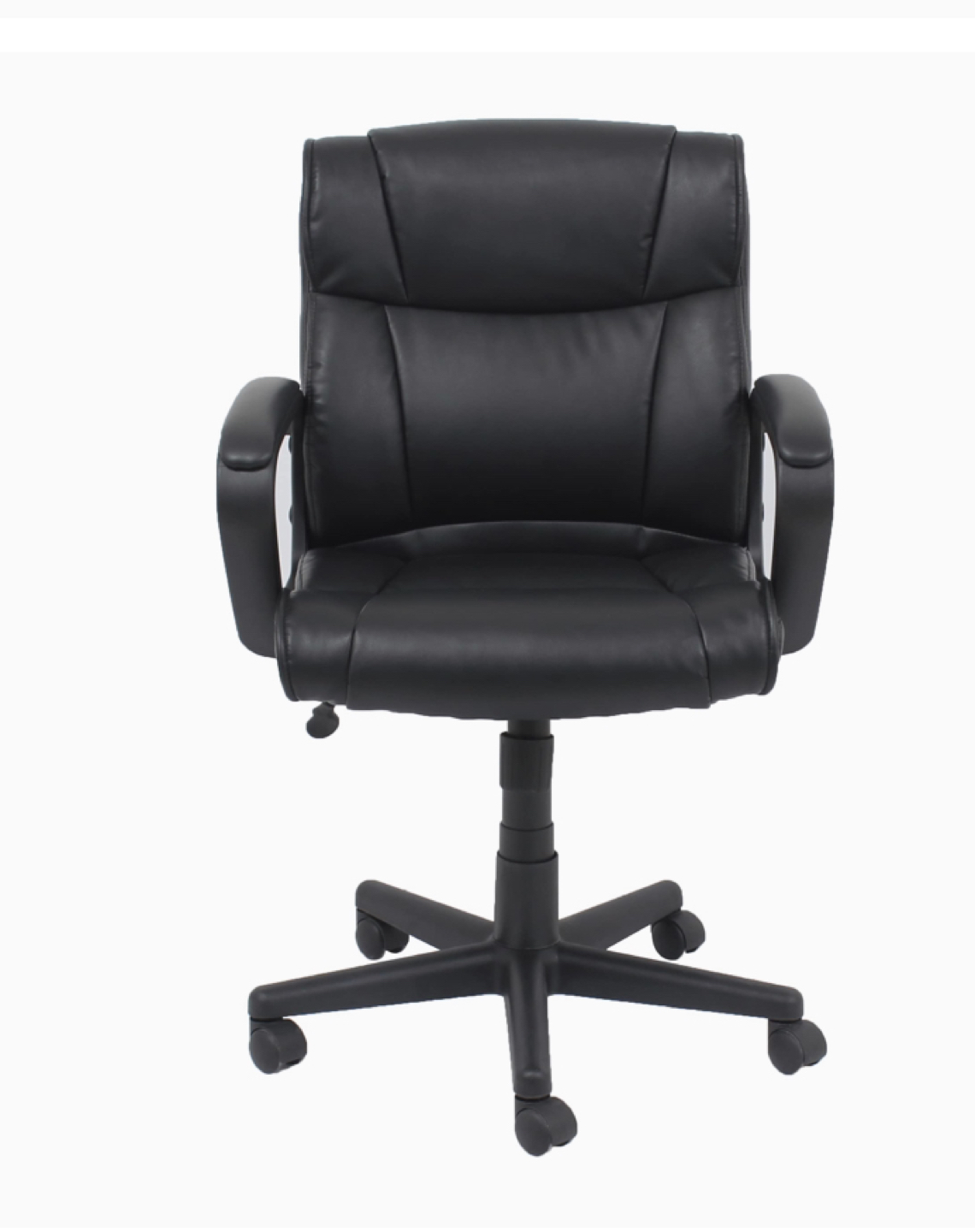 Black leather Mid-back office chair - photo 3