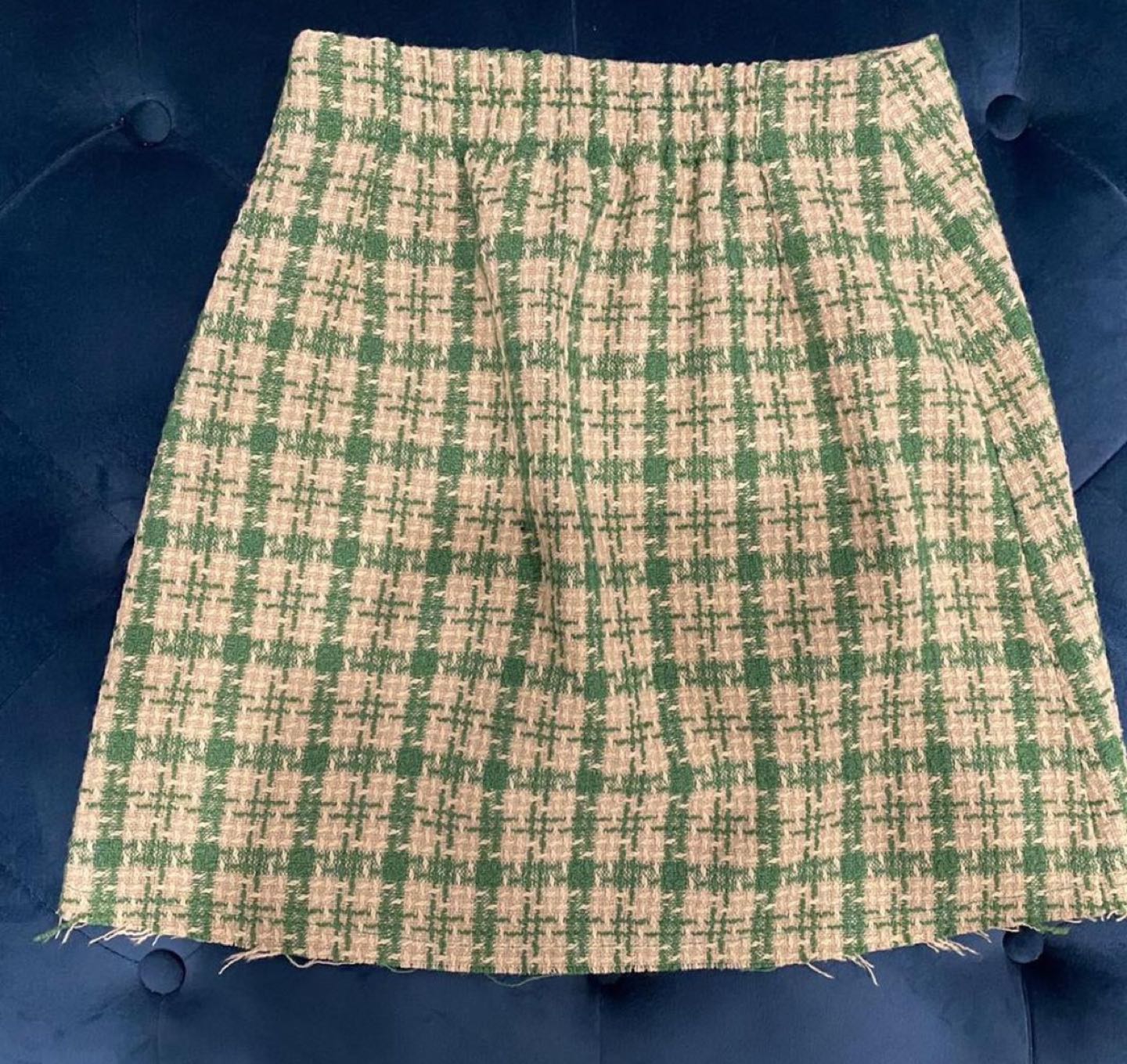 Woven green and khaki miniskirt - photo 3