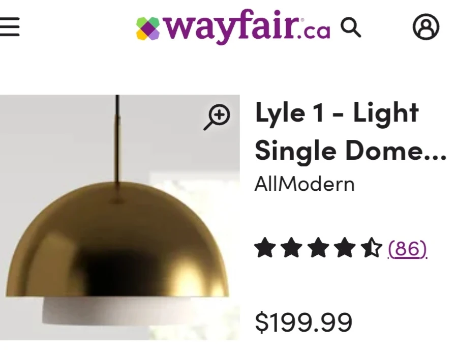 Light Single Dome Pendant thumbnail