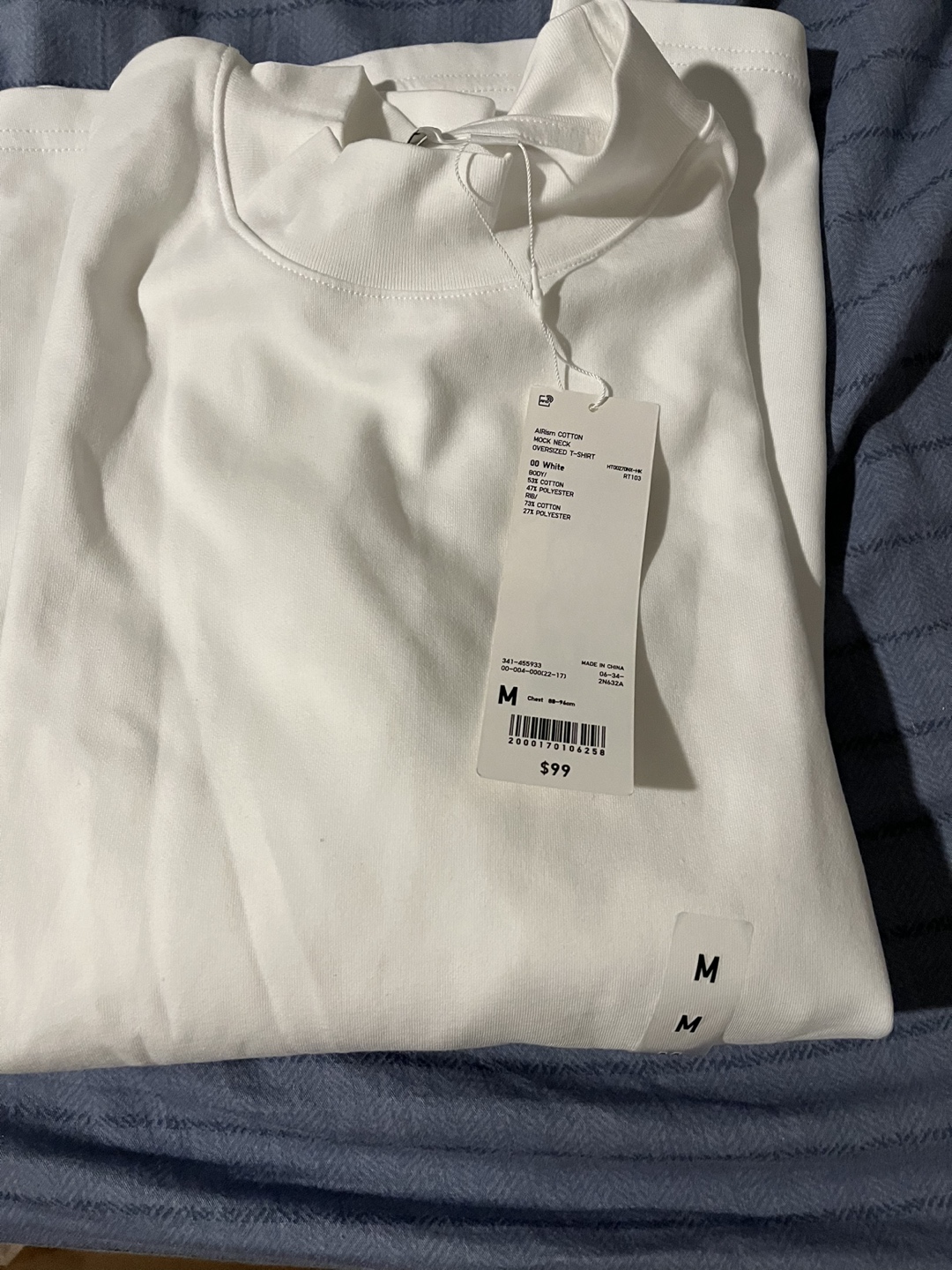 UNIQLO U AIRISM OVERSIZED MOCK NECK HALF SLEEVED T-SHIRT UNISEX image indicator(2)