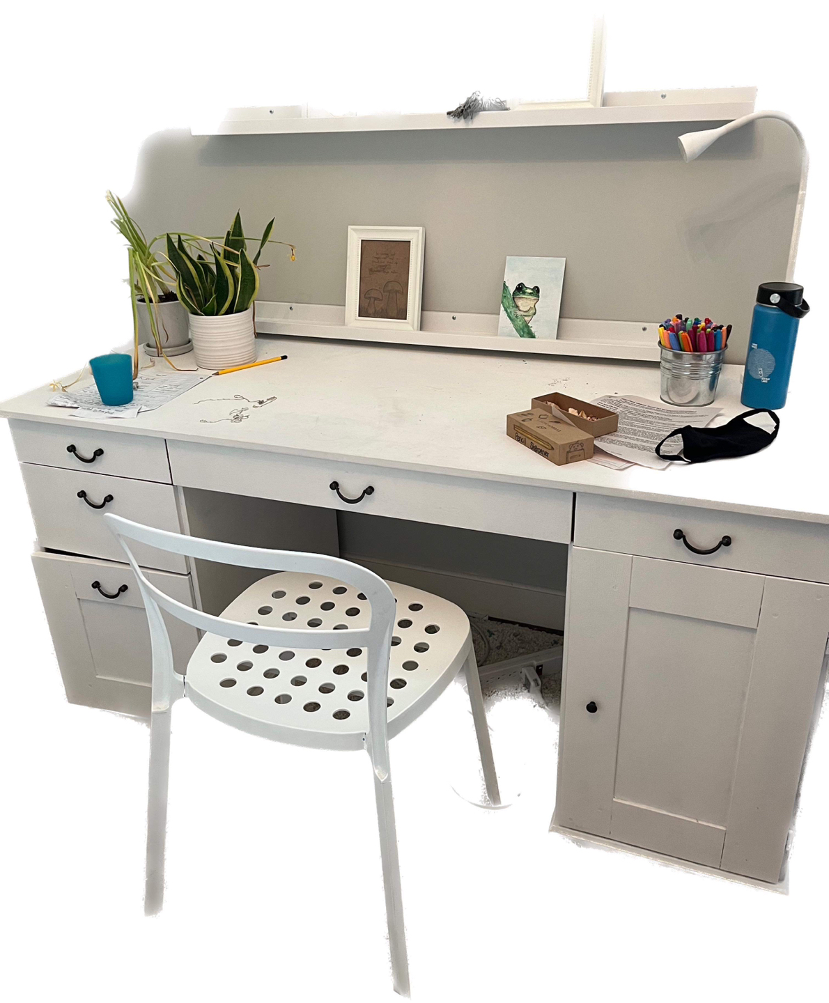 White computer desk
