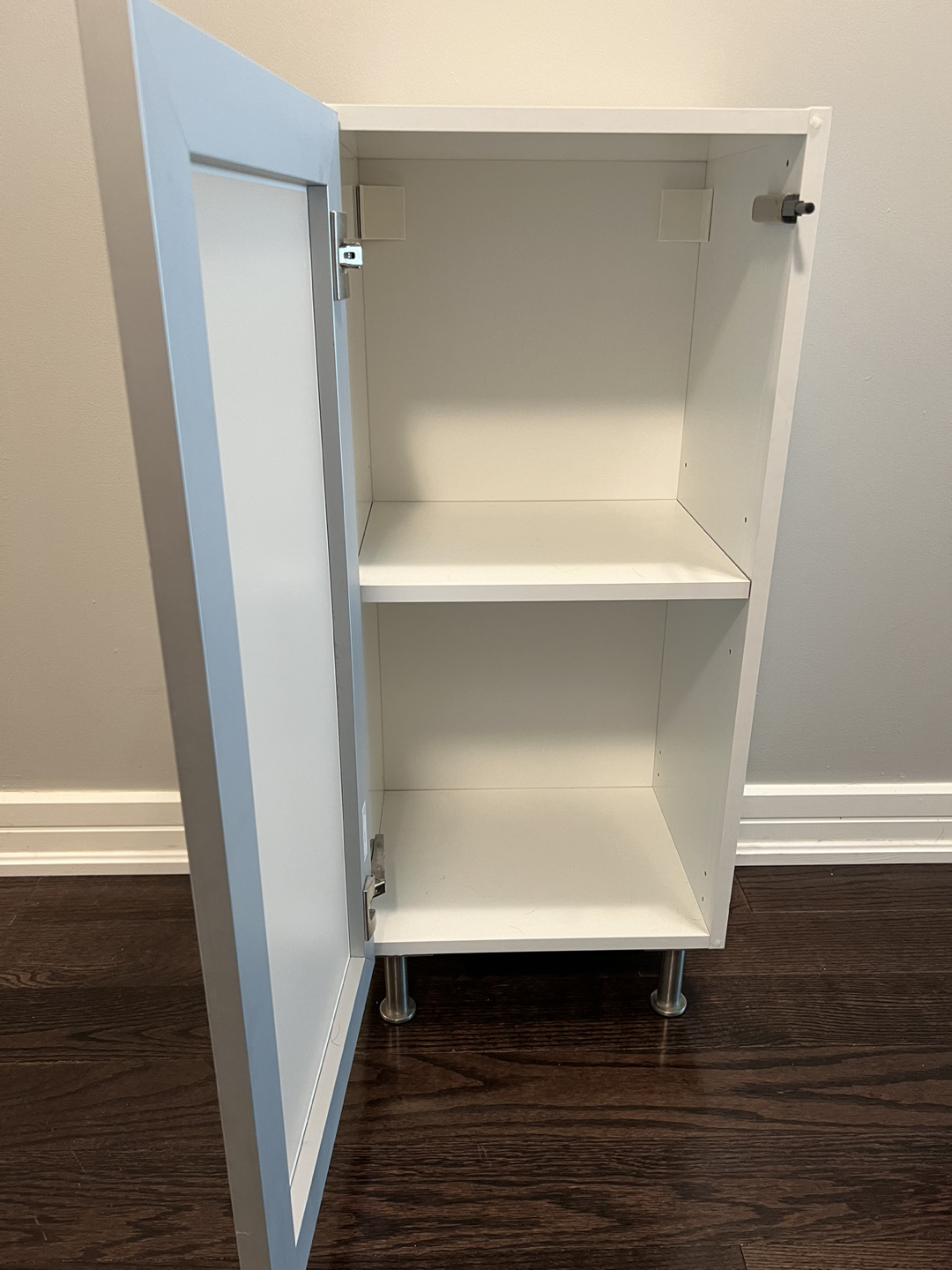 Ikea storage cabinet with door and stainless steel legs image indicator(2)
