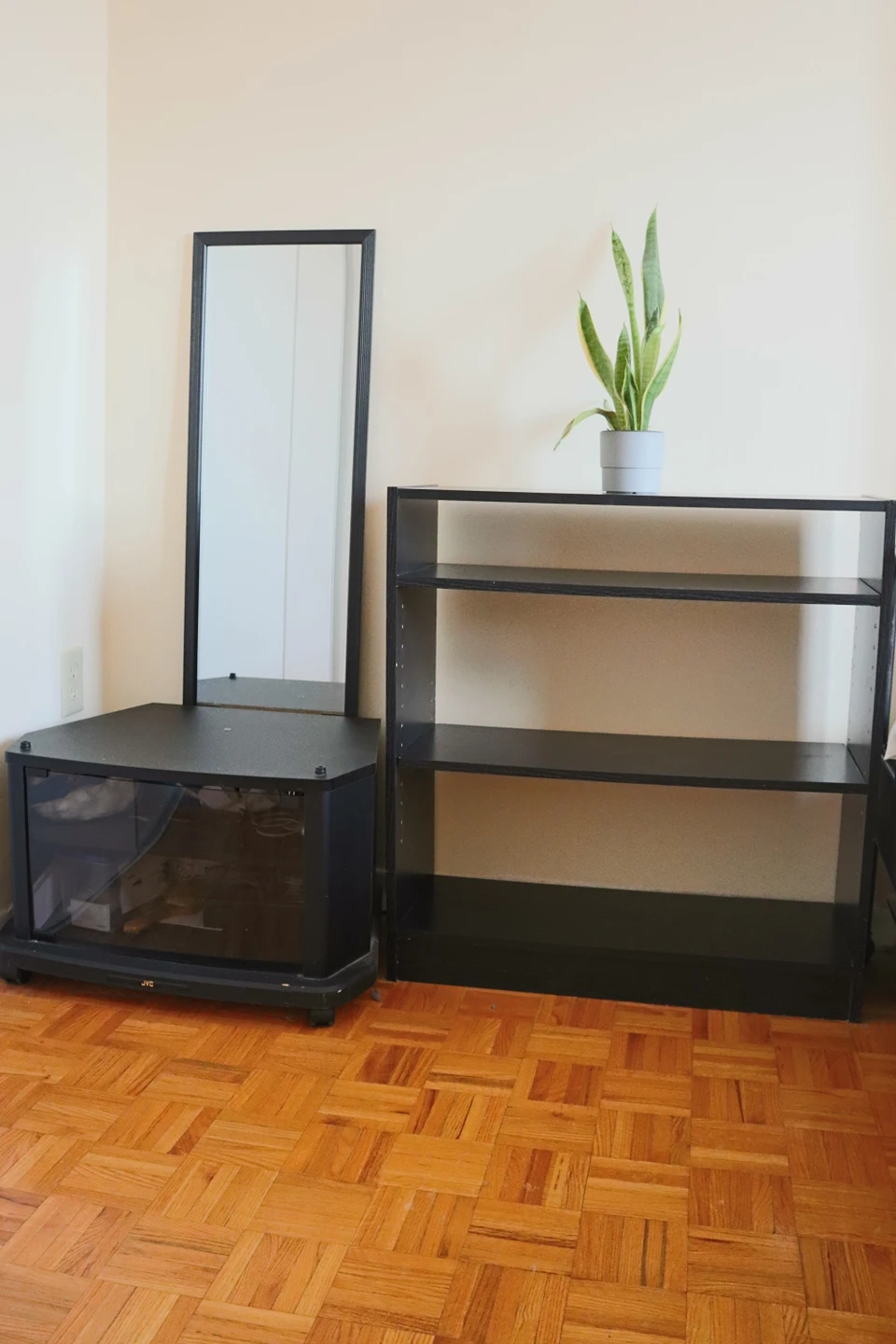 Wooden table and shelves with Full Size Mirror (dismantled)