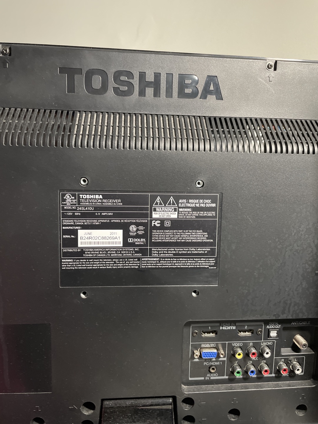 Toshiba Tv image indicator(2)