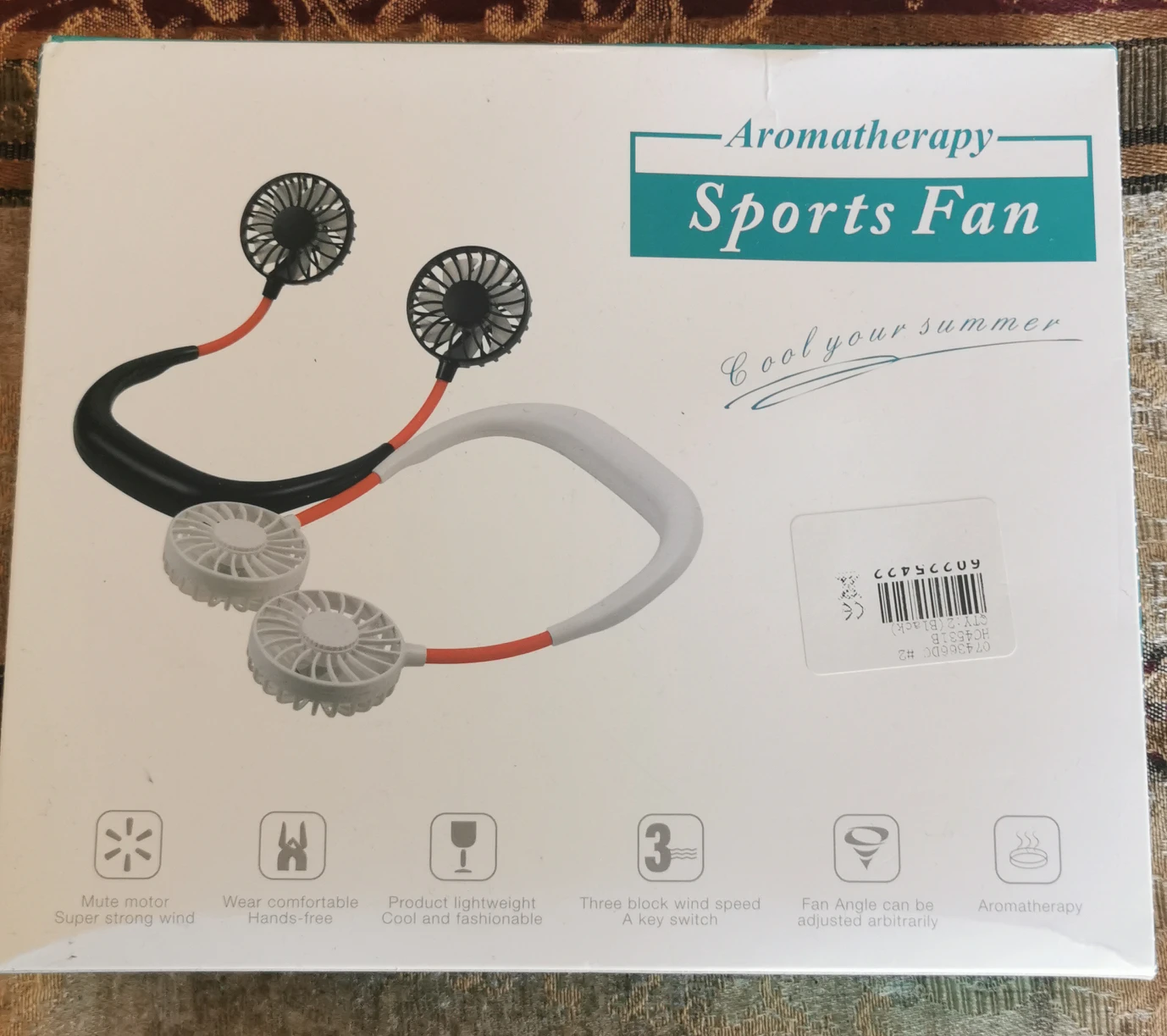 Adjustable neck fan black/red