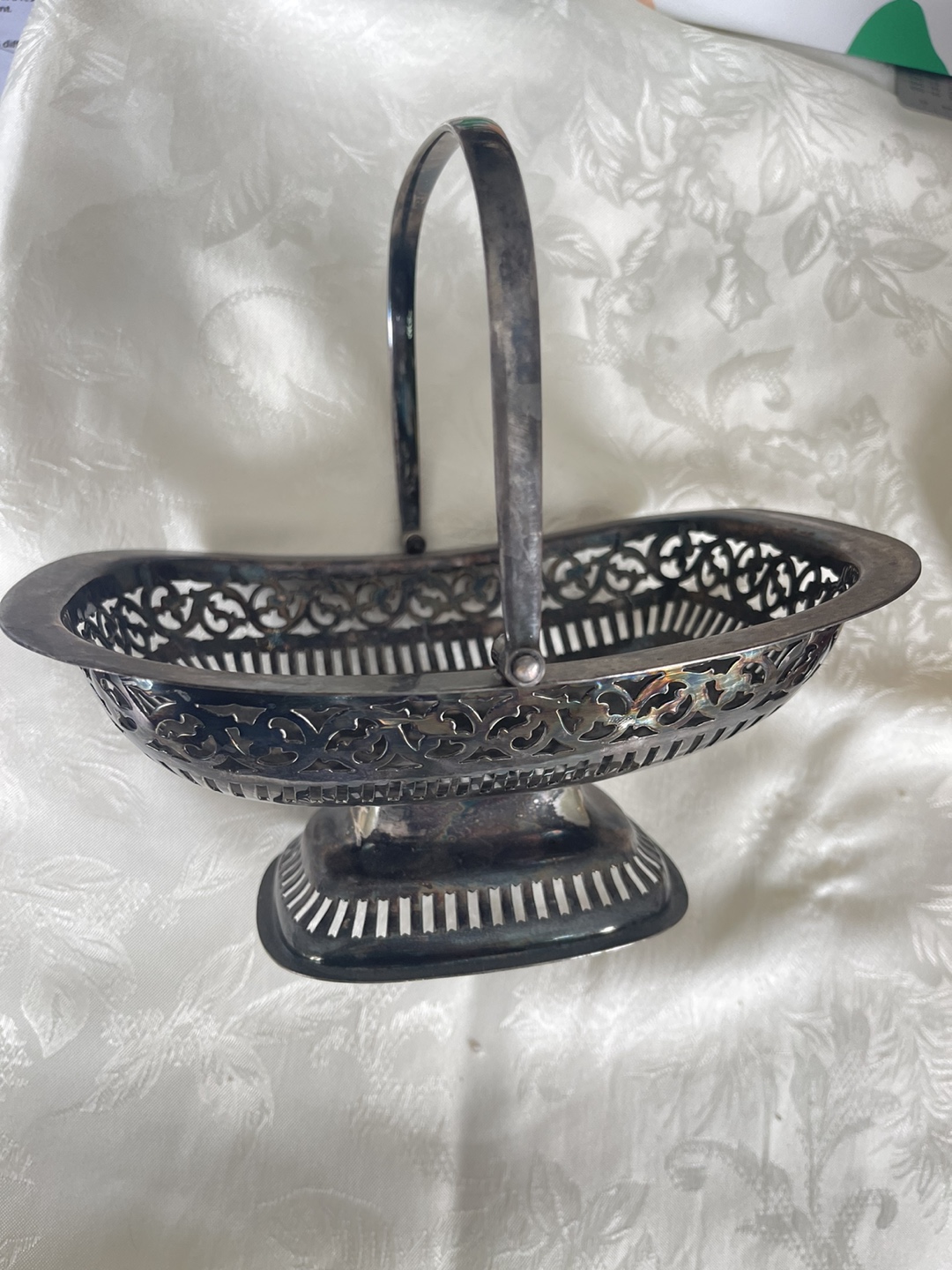 Silver plated candy dish, Basket