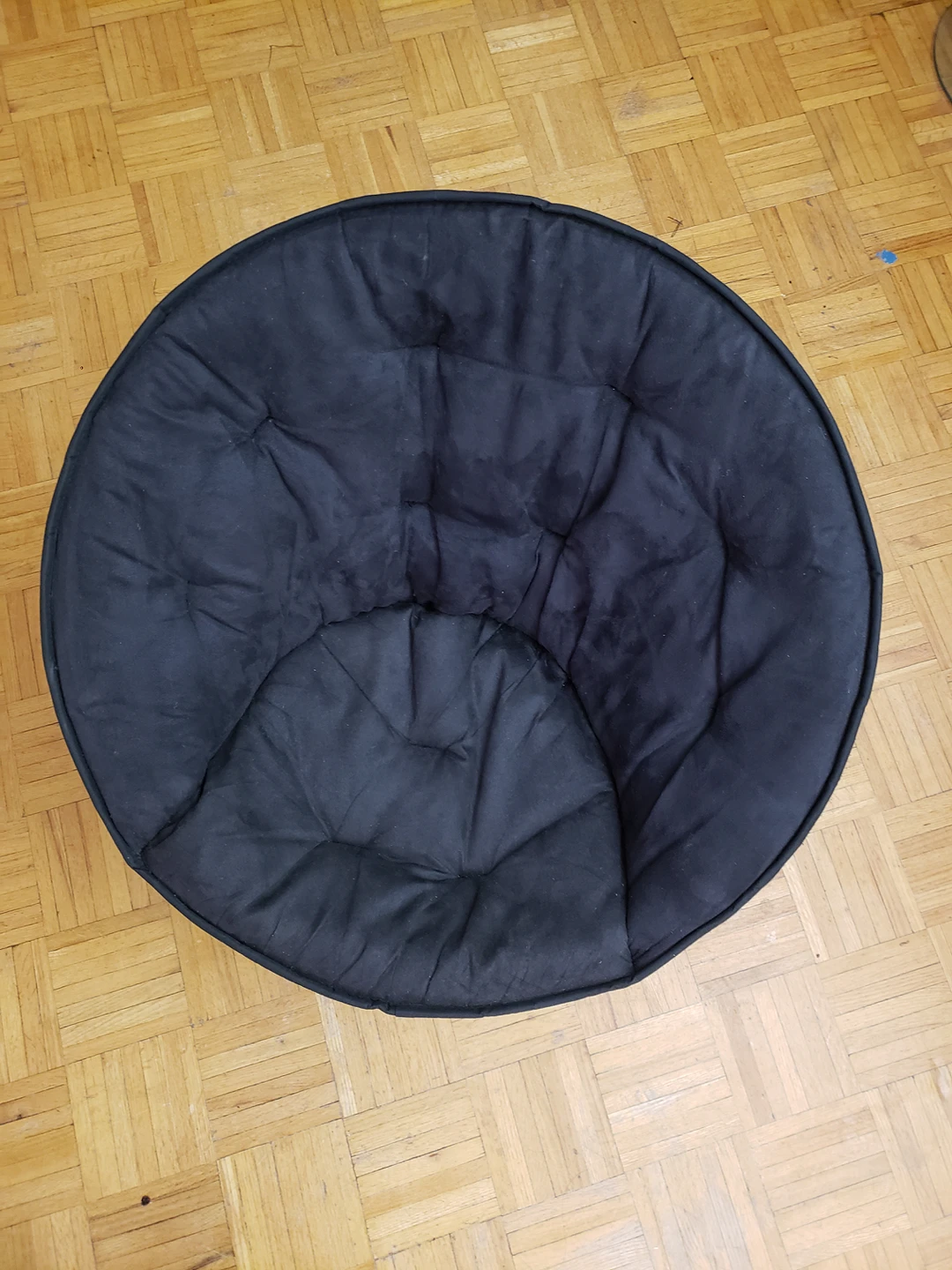 Urban Shop Faux Fur Saucer Chair, One Size, Black thumbnail