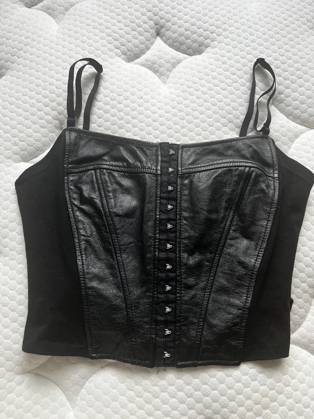 Black Corset Leather Top