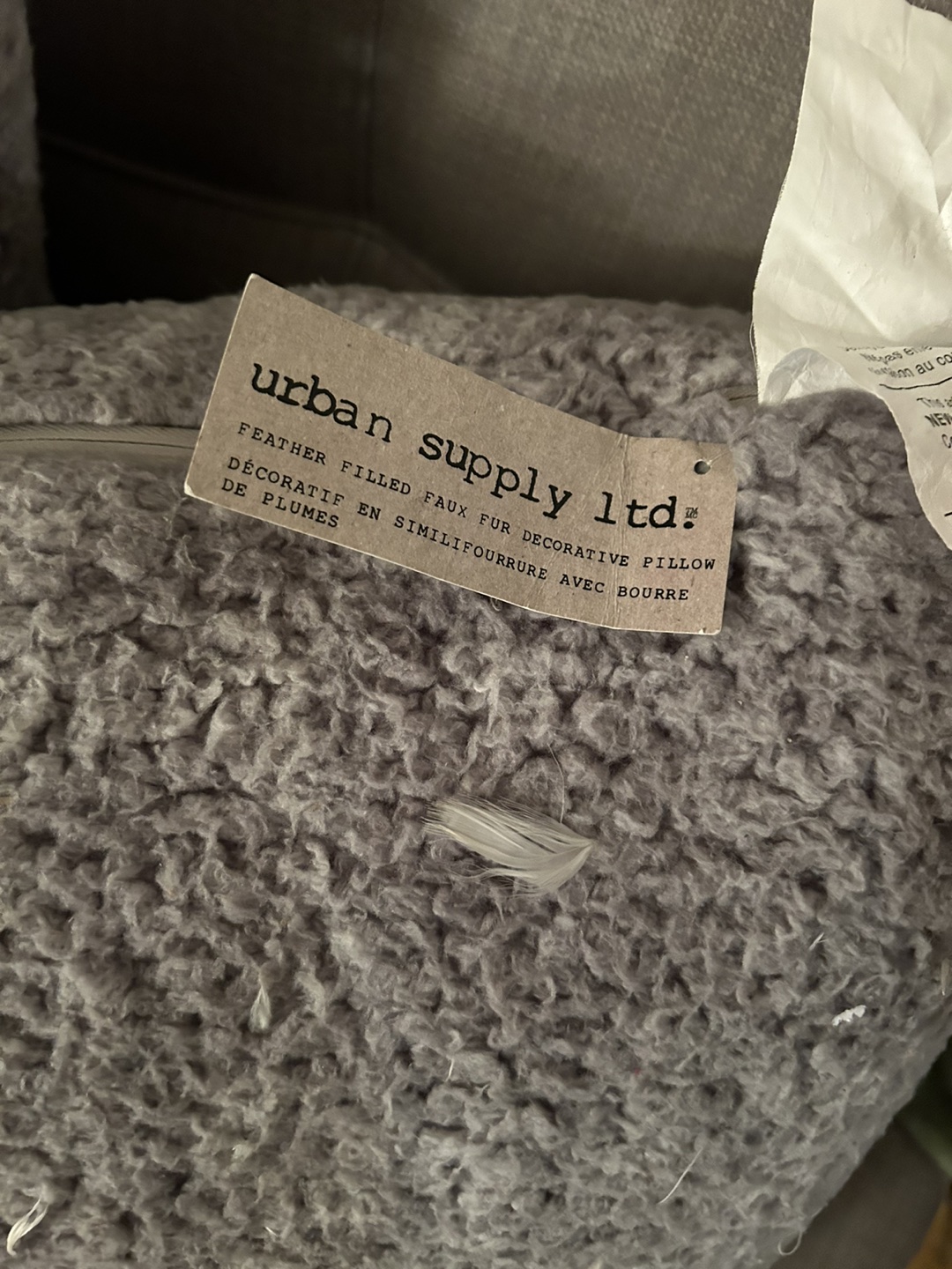 New Decorative Grey Fluffy Fur Pillows image indicator(3)