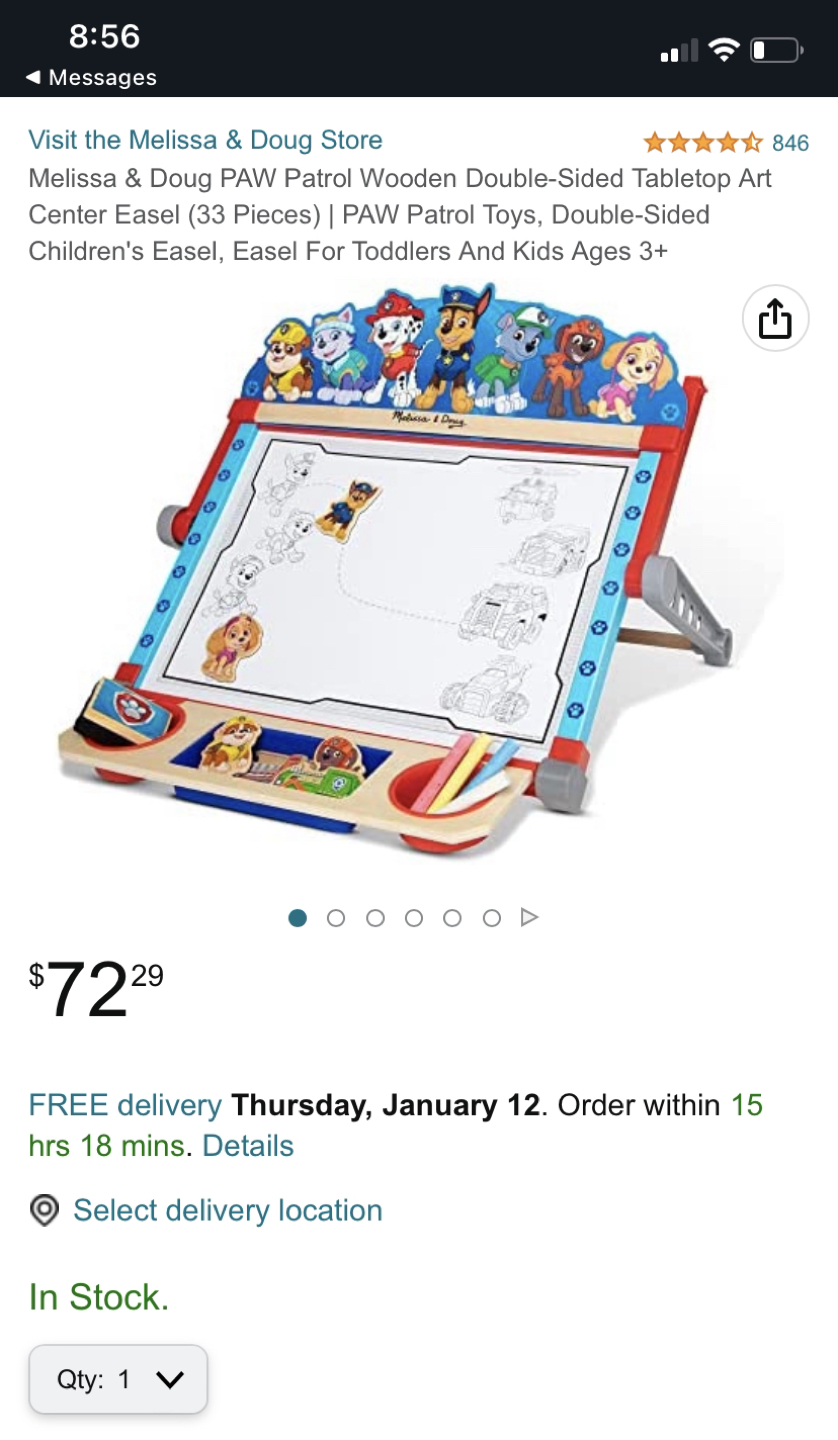Melissa and Doug Paw patrol Tabletop easel thumbnail