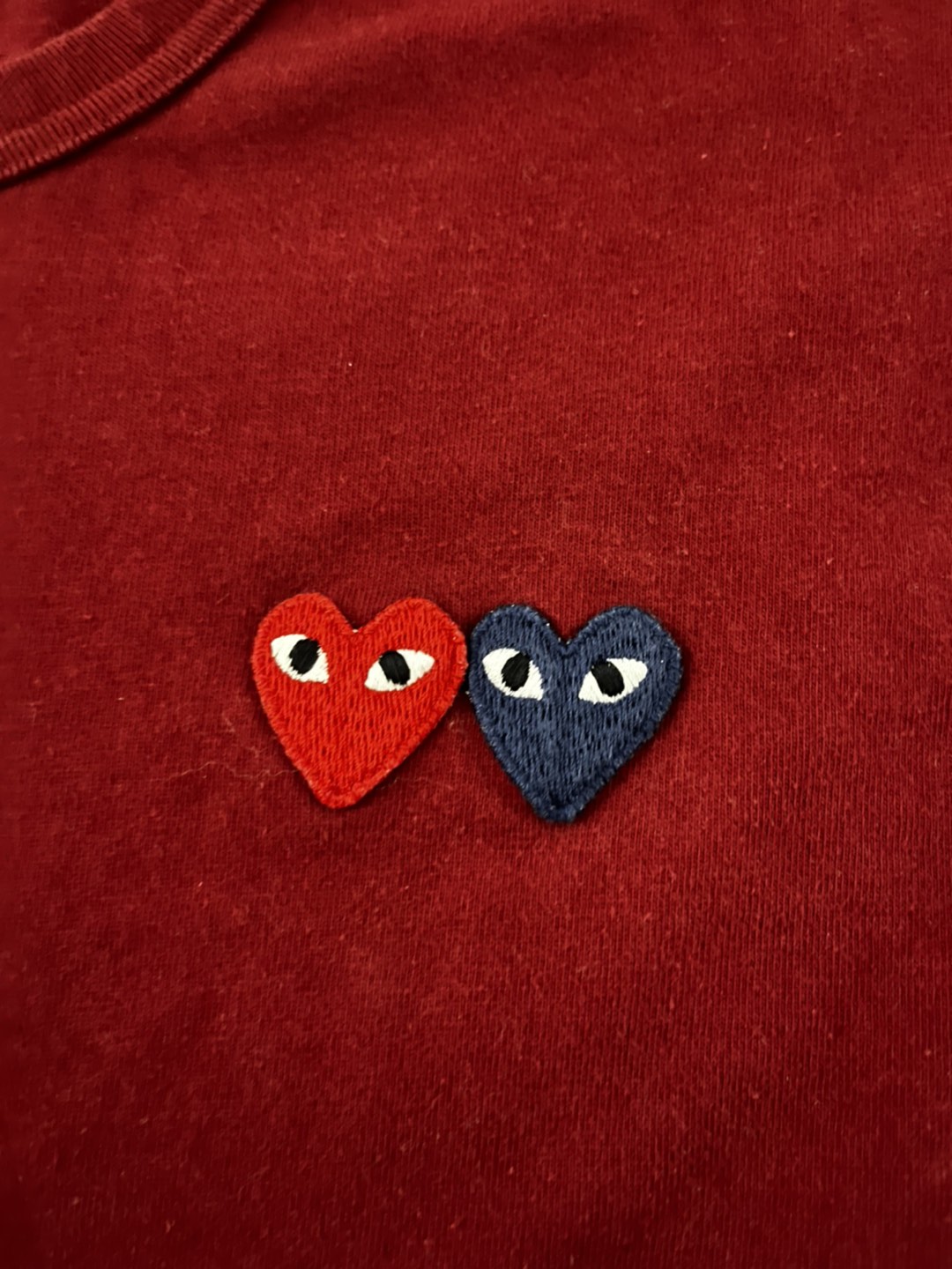 CDG red double heart T shirt - photo 3
