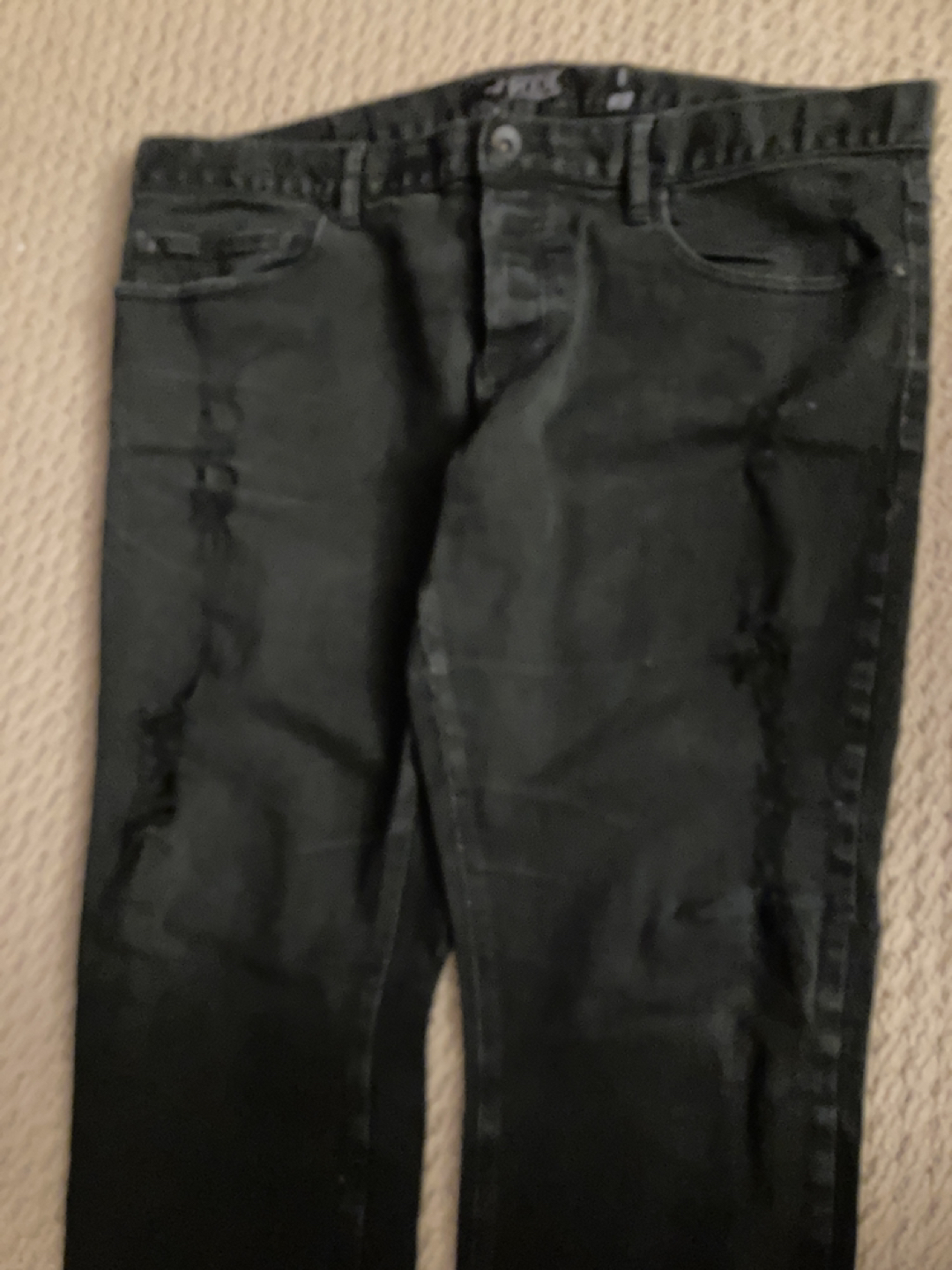 #freecycle distressed black skinny jeans 38x32 thumbnail