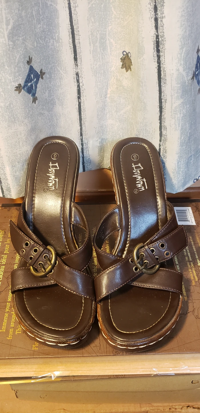 Brown High Heel Sandals Size 9 thumbnail