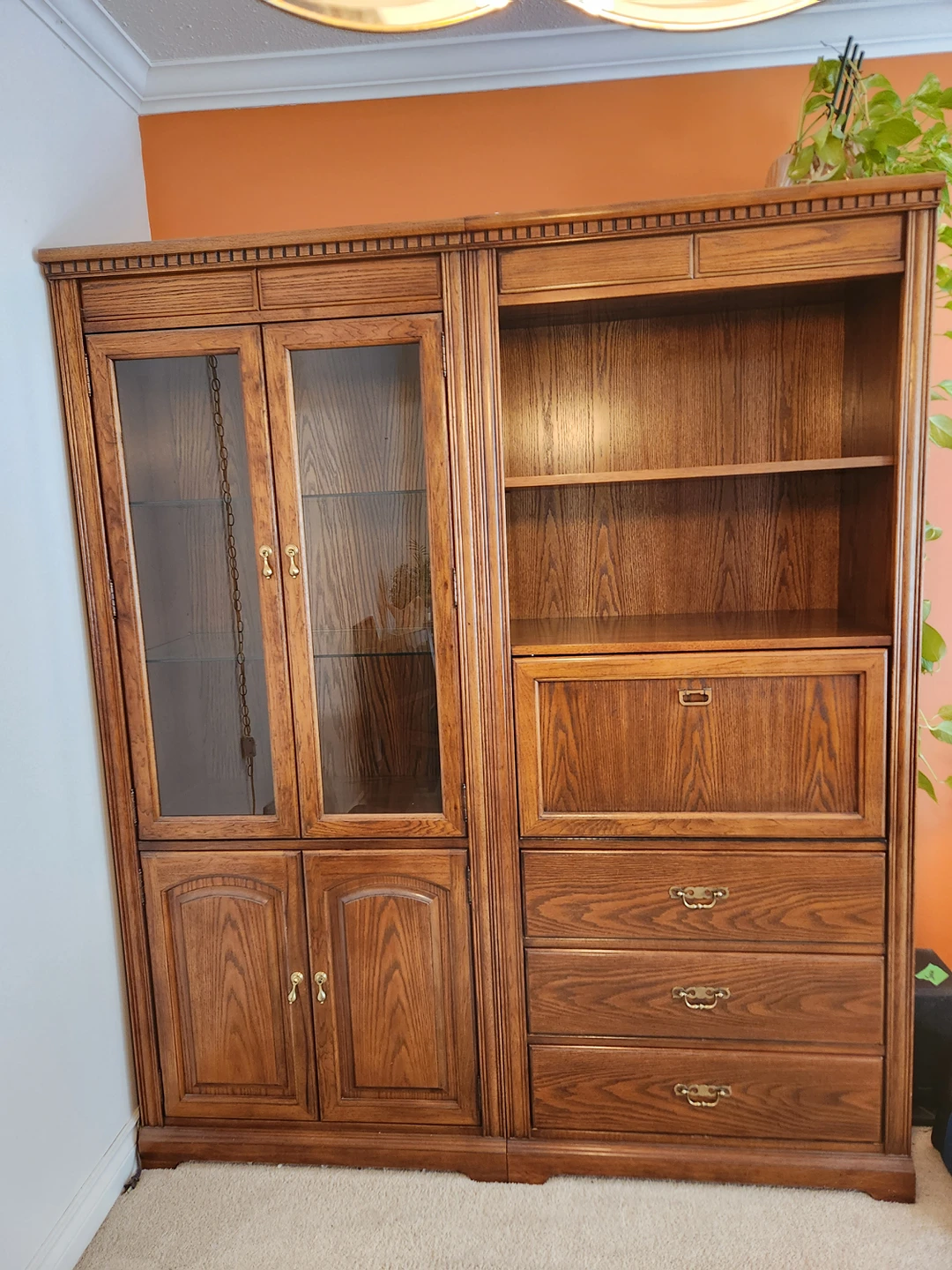 Oak Wall Unit - 2 Piece thumbnail
