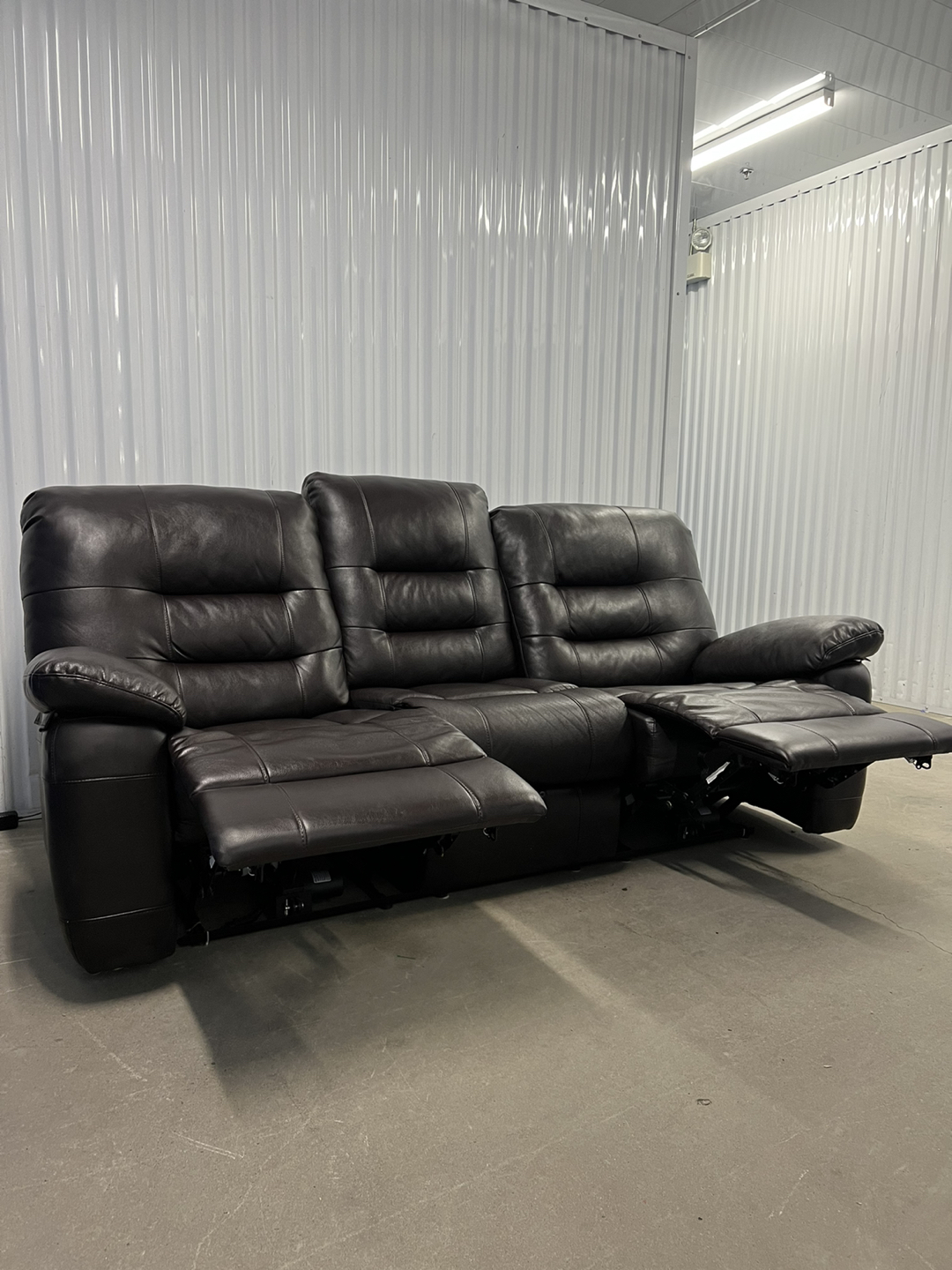 Brown Leather Recliner Couch / Sofa - FREE DELIVERY
