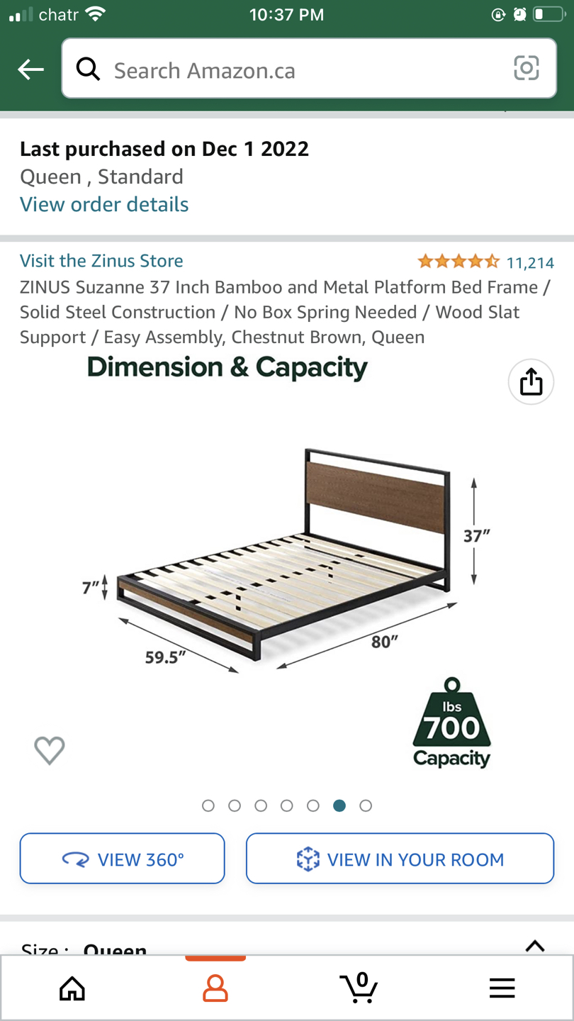 Queen size metal bed frame