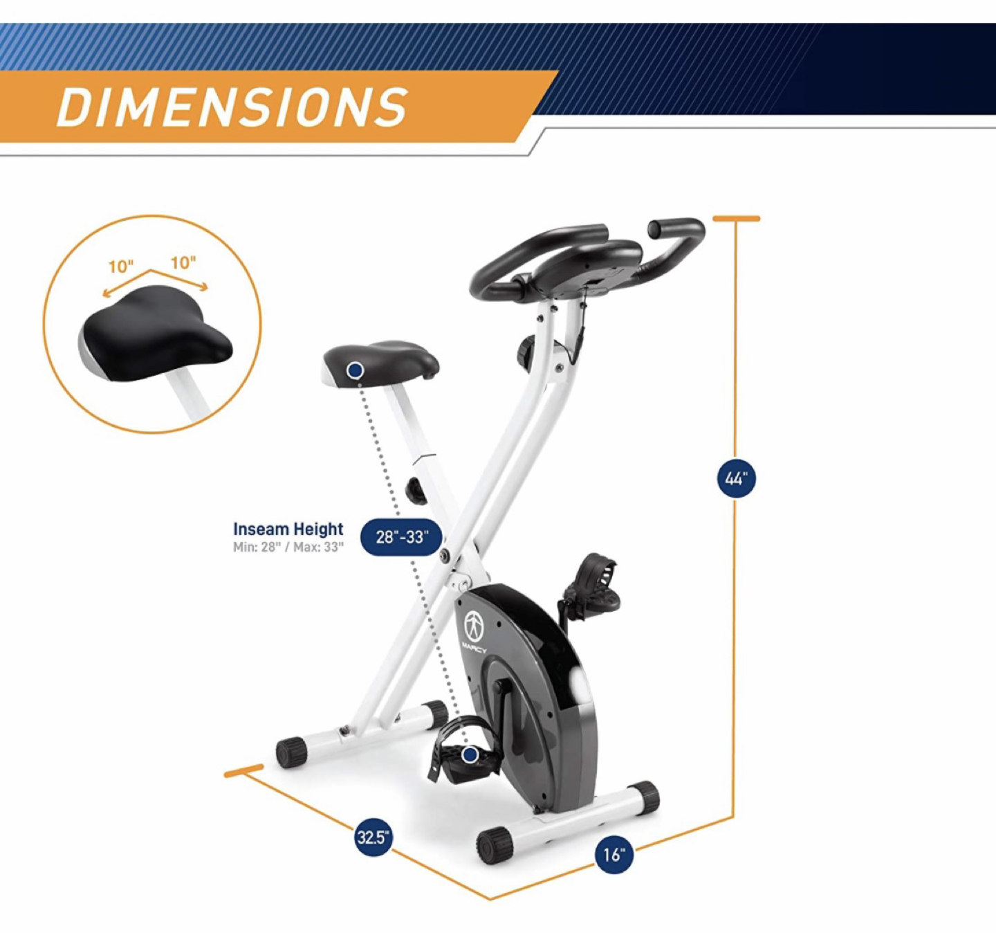Marcy Exercise bike with adjustable resistance for cardio image indicator(8)