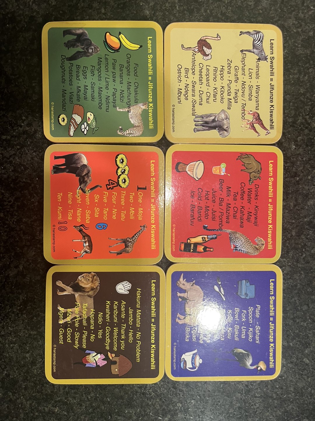 Learn Swahili set of 6 coasters #freecycle thumbnail