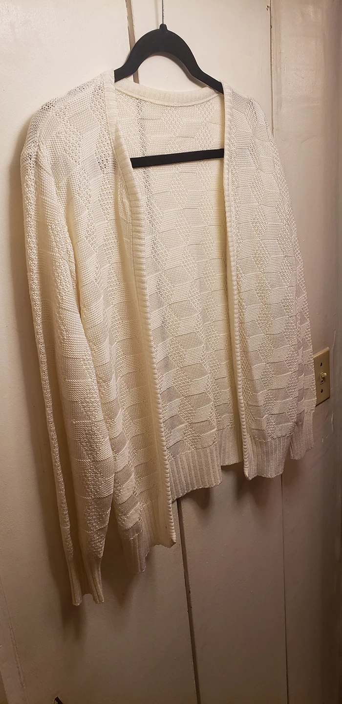 Felicia Size Large White Knit Jacket thumbnail