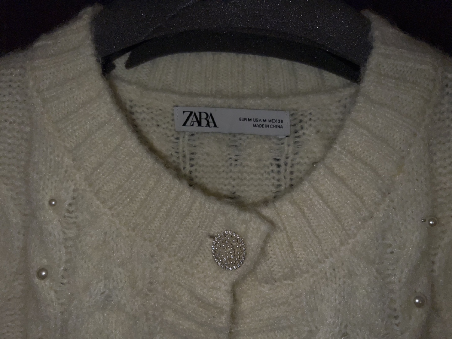 Zara pearl cardigan image indicator(2)