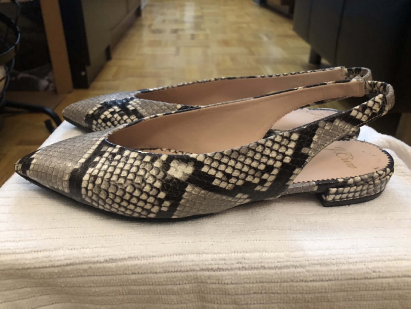 J-CREW Snake Plant Leather Shoes Size 5.5M - photo 4