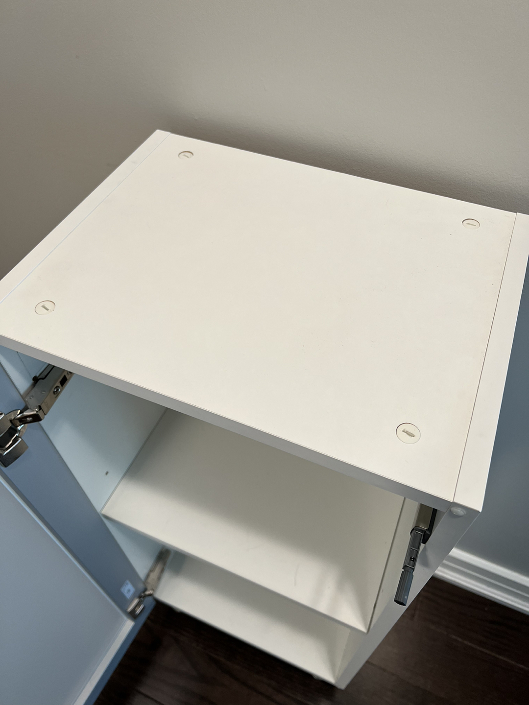 Ikea storage cabinet with door and stainless steel legs image indicator(3)