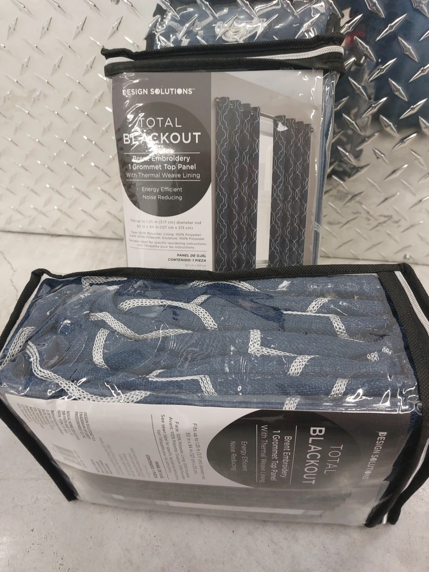 Brent 84-Inch Grommet 100% Blackout Curtain in Navy (Single) image indicator(7)