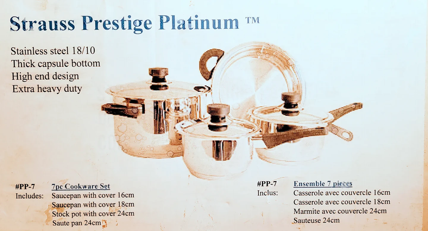 Strauss Prestige Platinum 7 Piece Cookware Set thumbnail