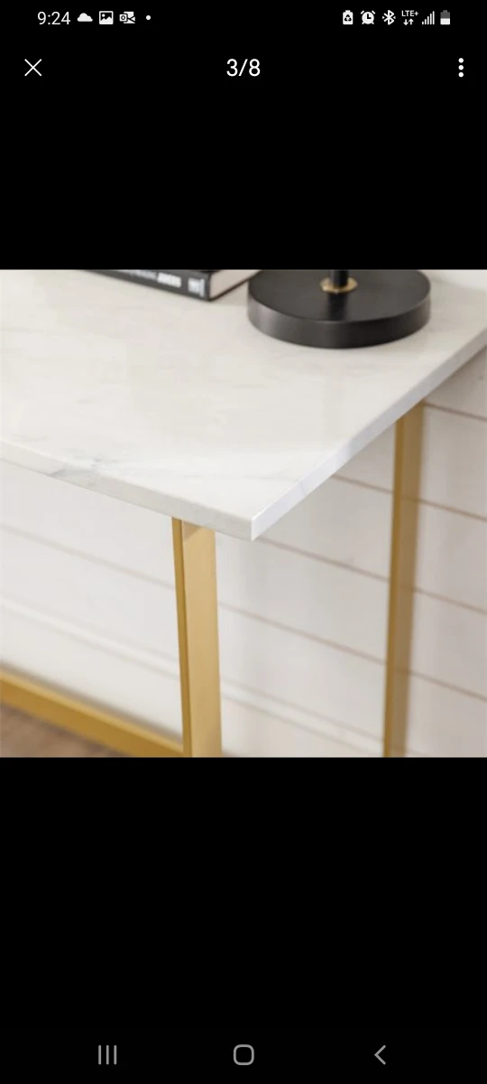 Walker Edison 42 Modern Faux Marble New Computer Desk - White image indicator(3)