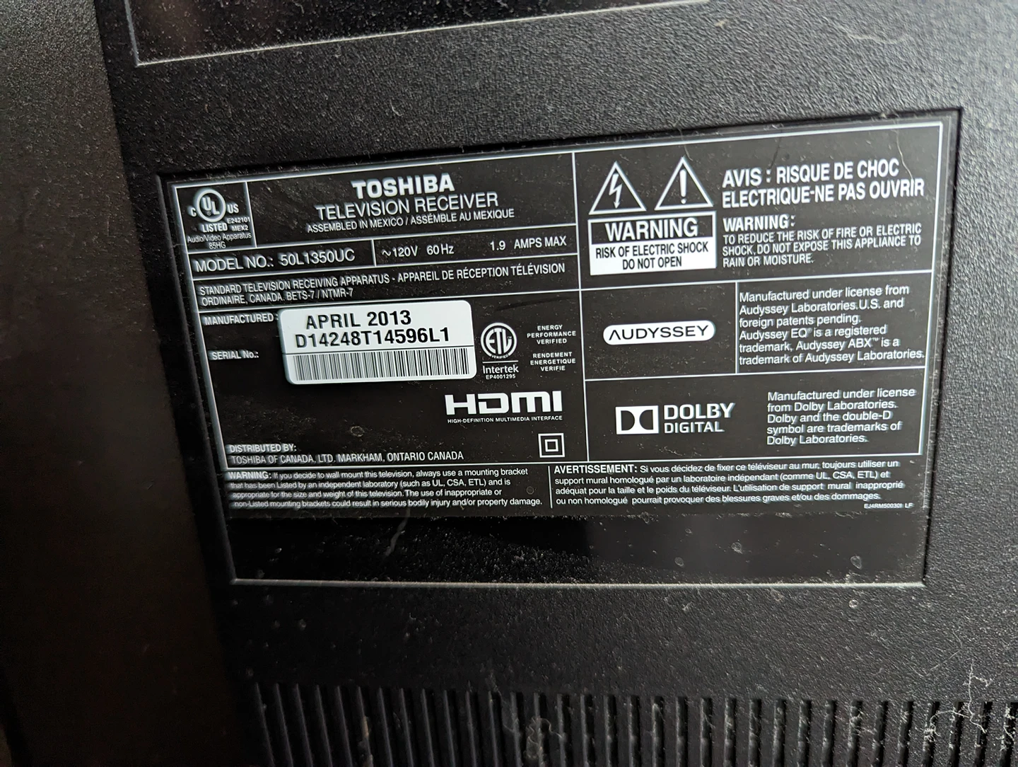 Toshiba 50" Inch LED TV - photo 3