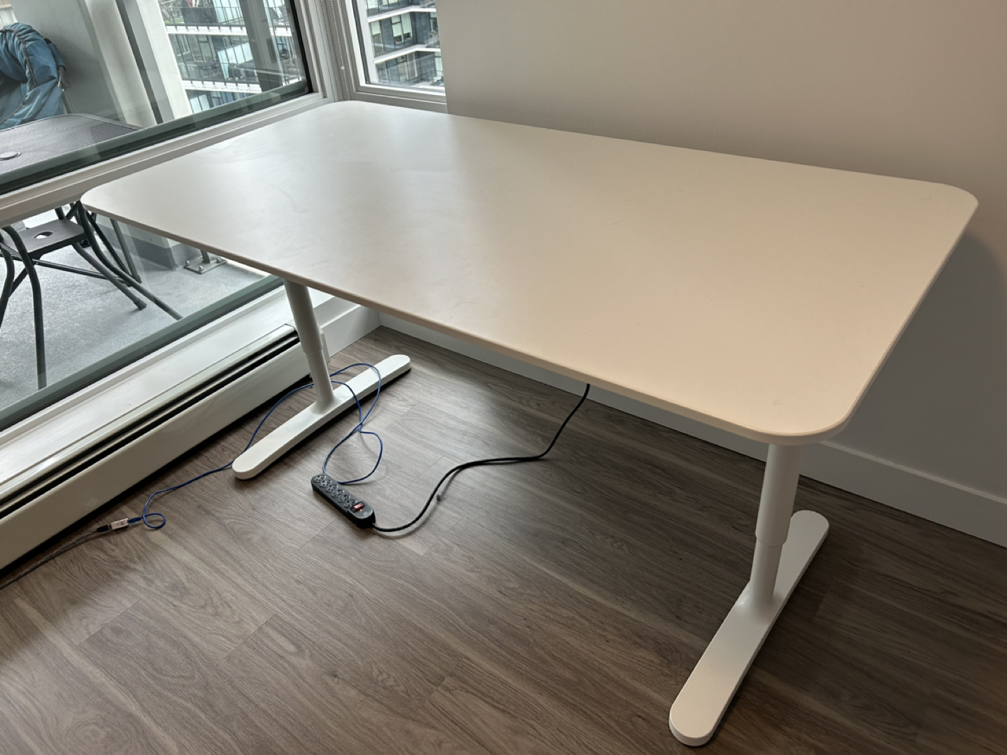 White sturdy Ikea desk thumbnail