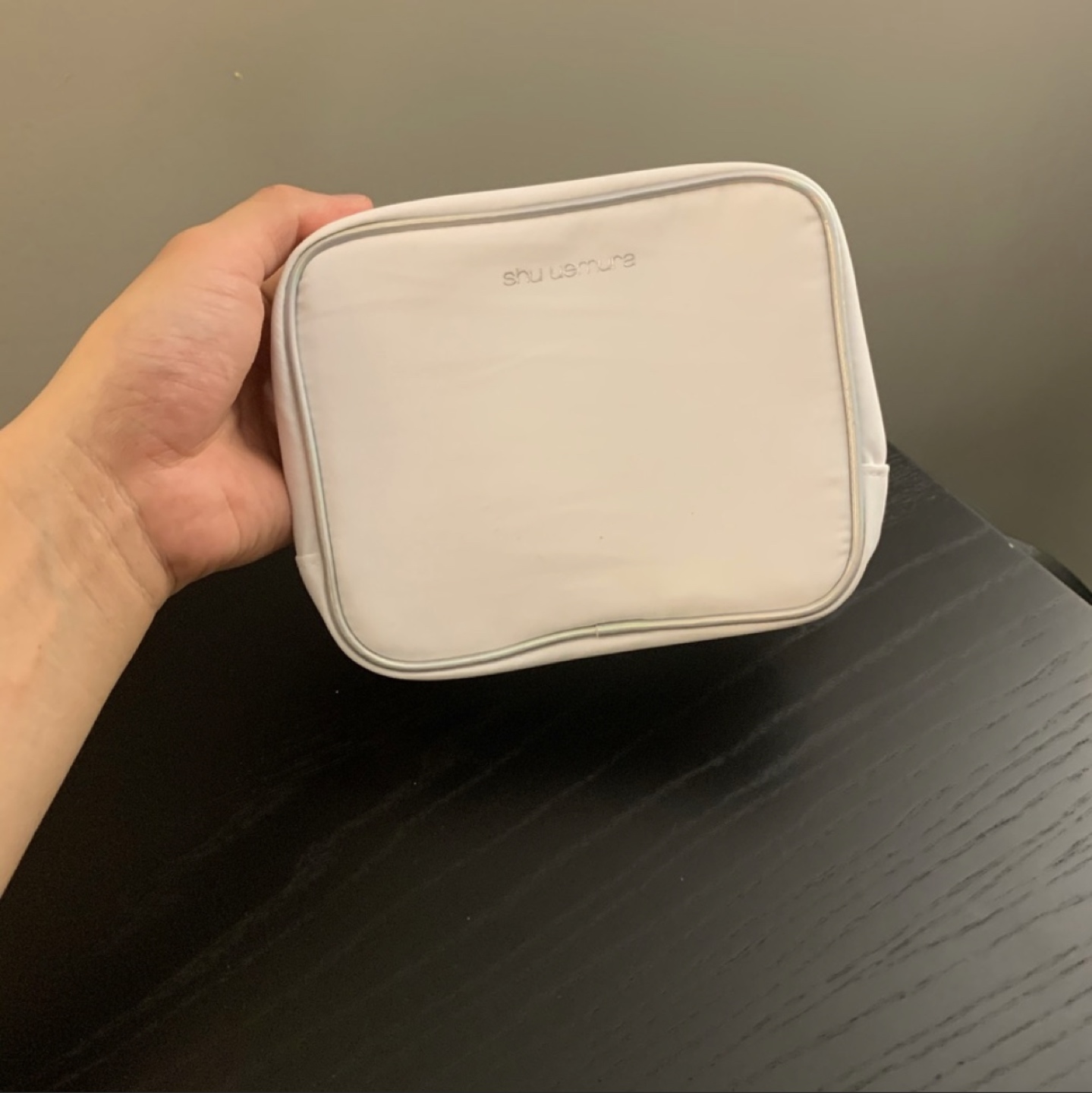 BRAND NEW white Shu Uemura makeup bag thumbnail